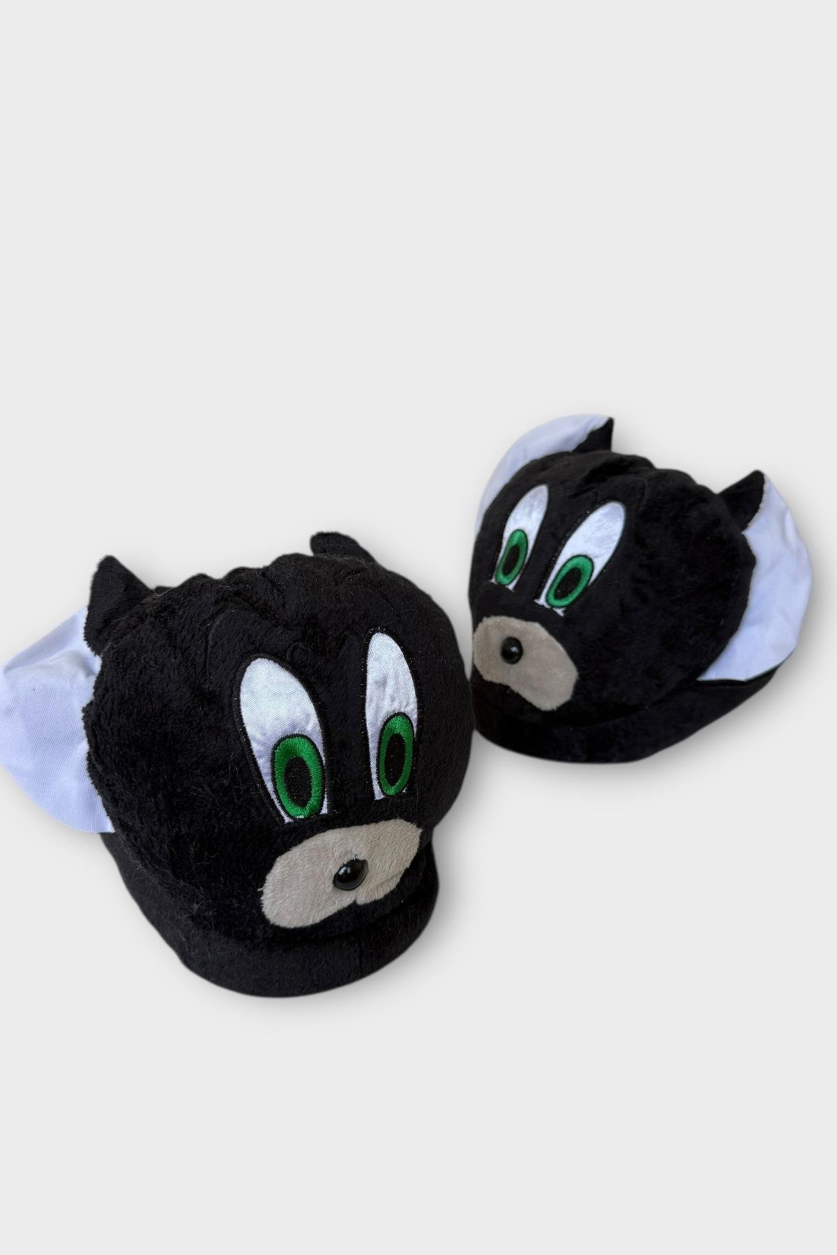 Kadın Sevimli Hayvan Figürlü Panduf Ev Botu SİYAH - Görsel 3