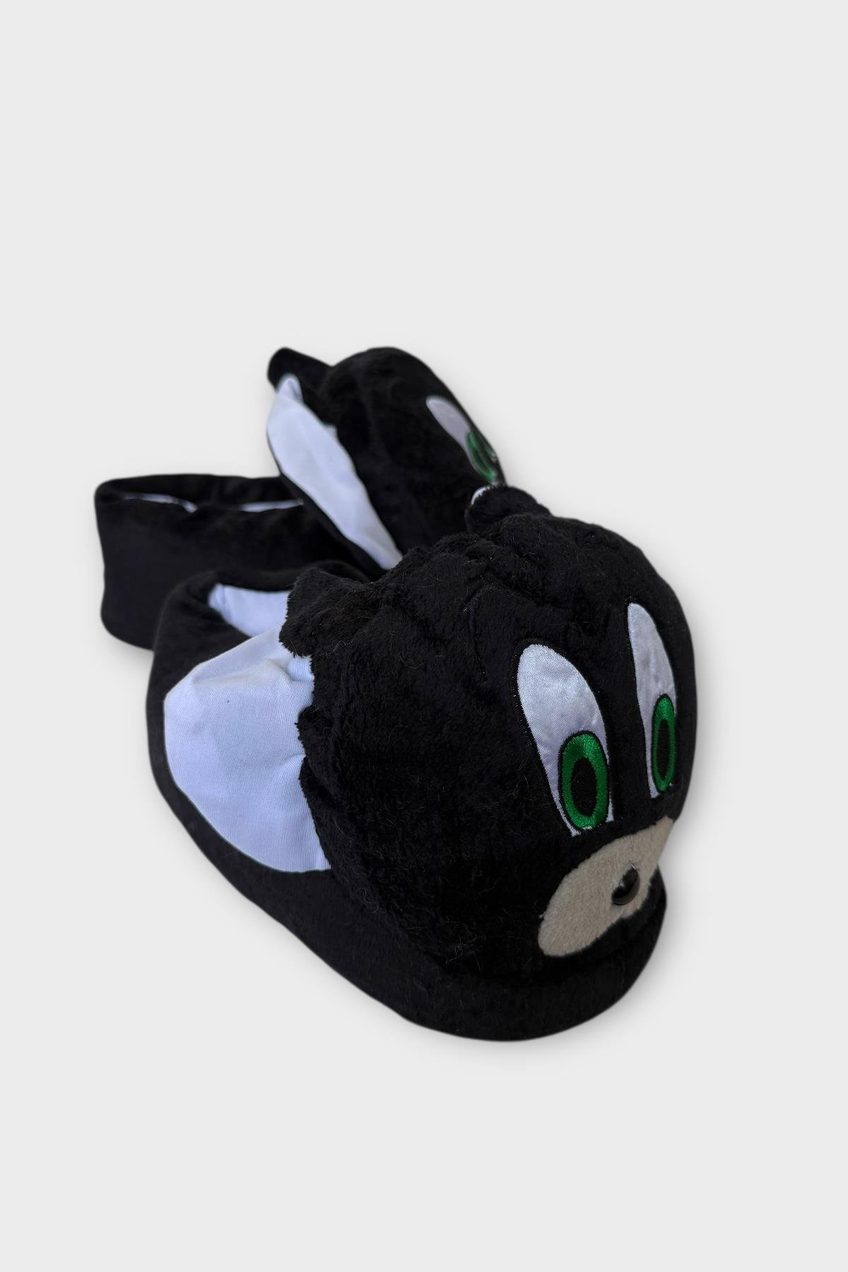 Kadın Sevimli Hayvan Figürlü Panduf Ev Botu SİYAH - Görsel 5
