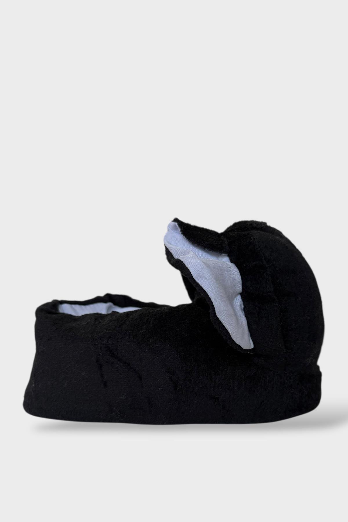 Kadın Sevimli Hayvan Figürlü Panduf Ev Botu SİYAH - Görsel 6