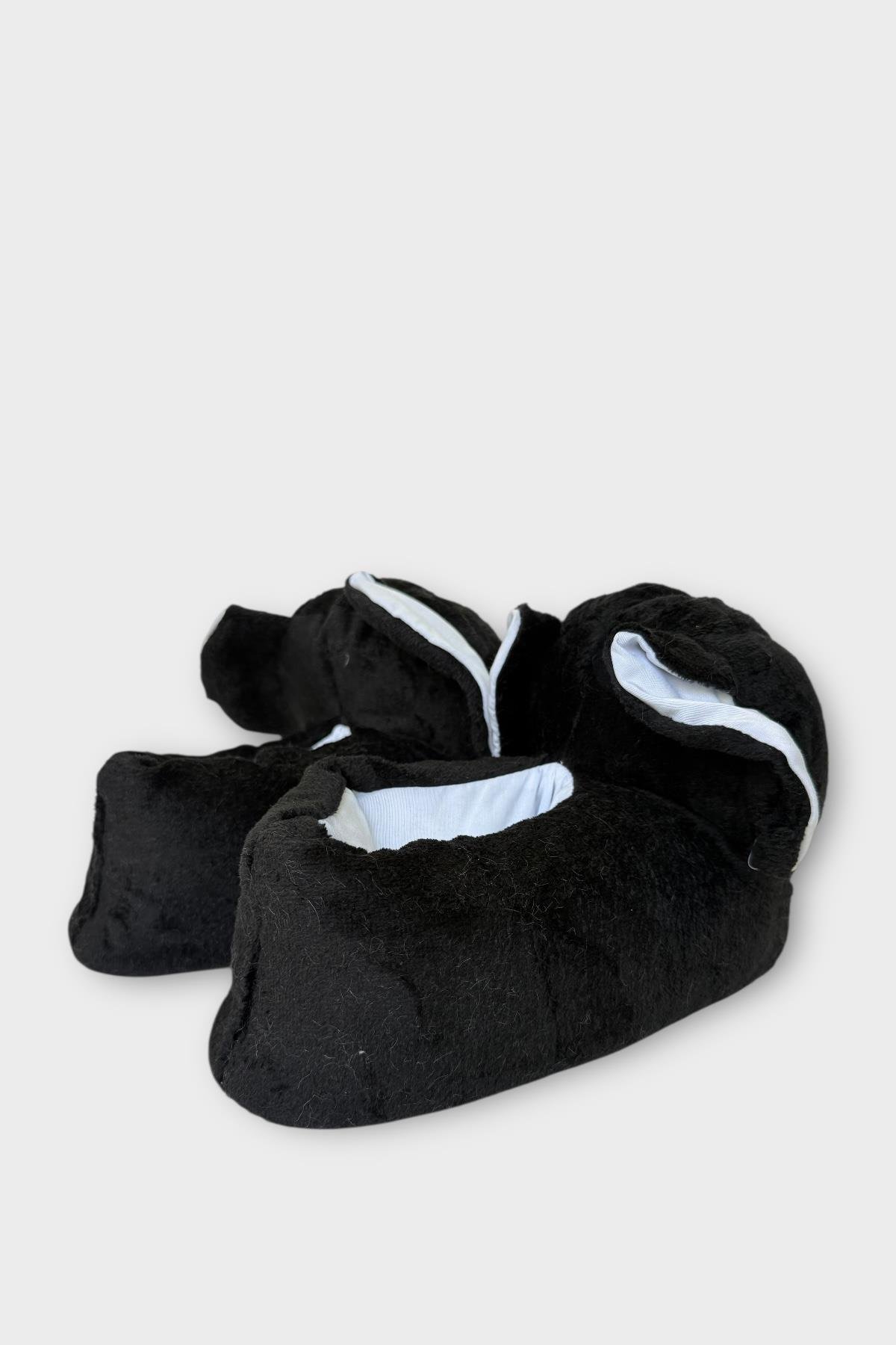 Kadın Sevimli Hayvan Figürlü Panduf Ev Botu SİYAH - Görsel 7