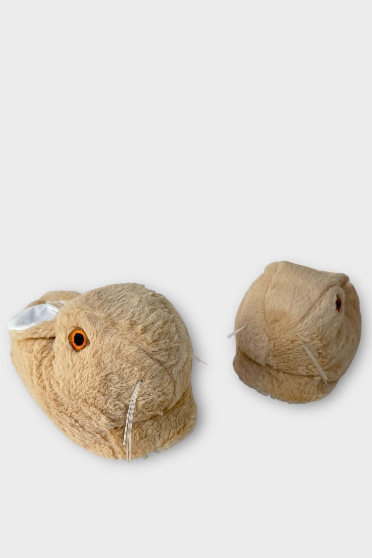 Peluş Tavşan Figürlü Kaymaz ve Ses Yapmaz Ev Panduf BEJ - Görsel 7