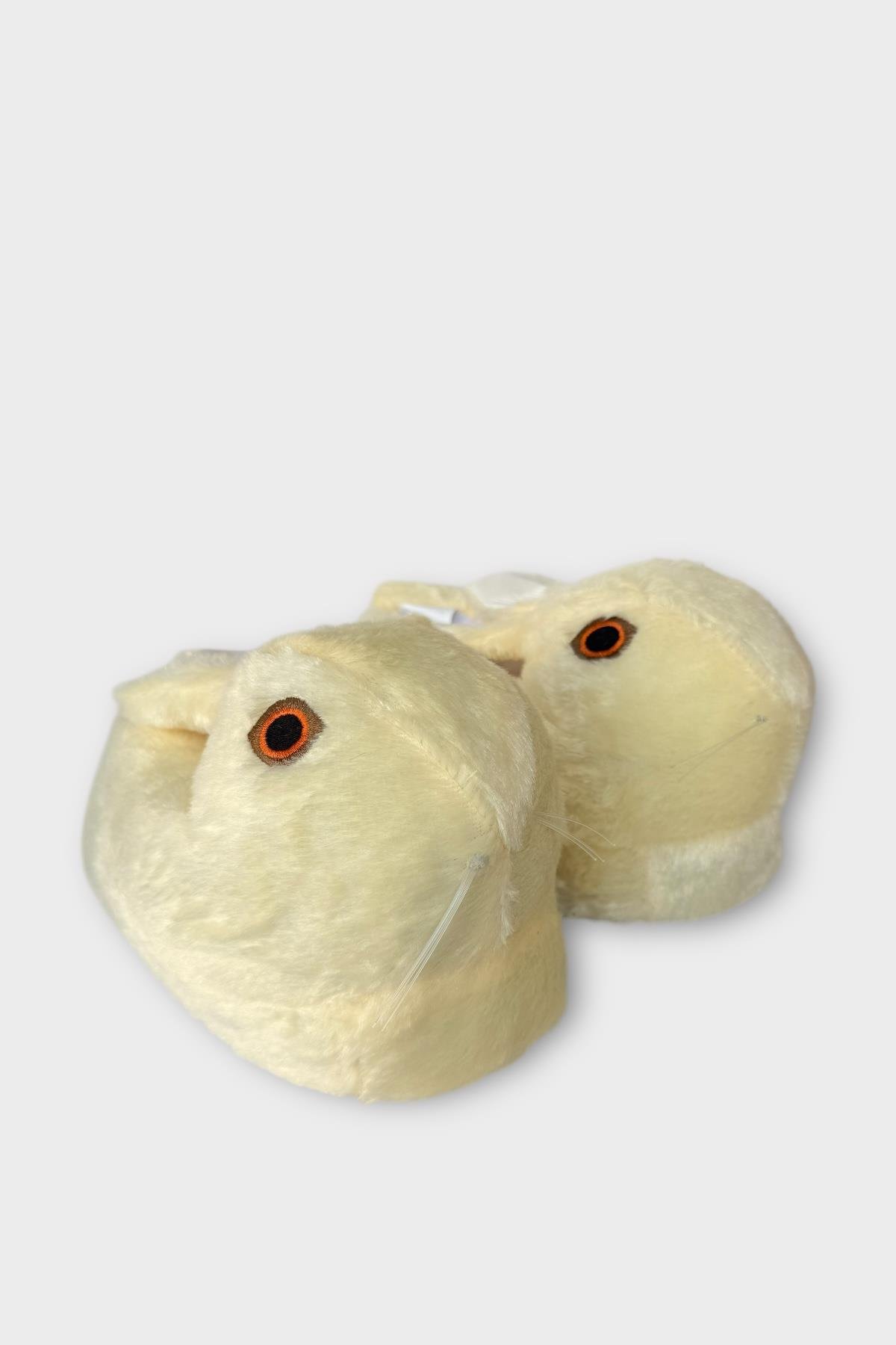 Peluş Tavşan Figürlü Kaymaz ve Ses Yapmaz Ev Panduf SARI - Görsel 6