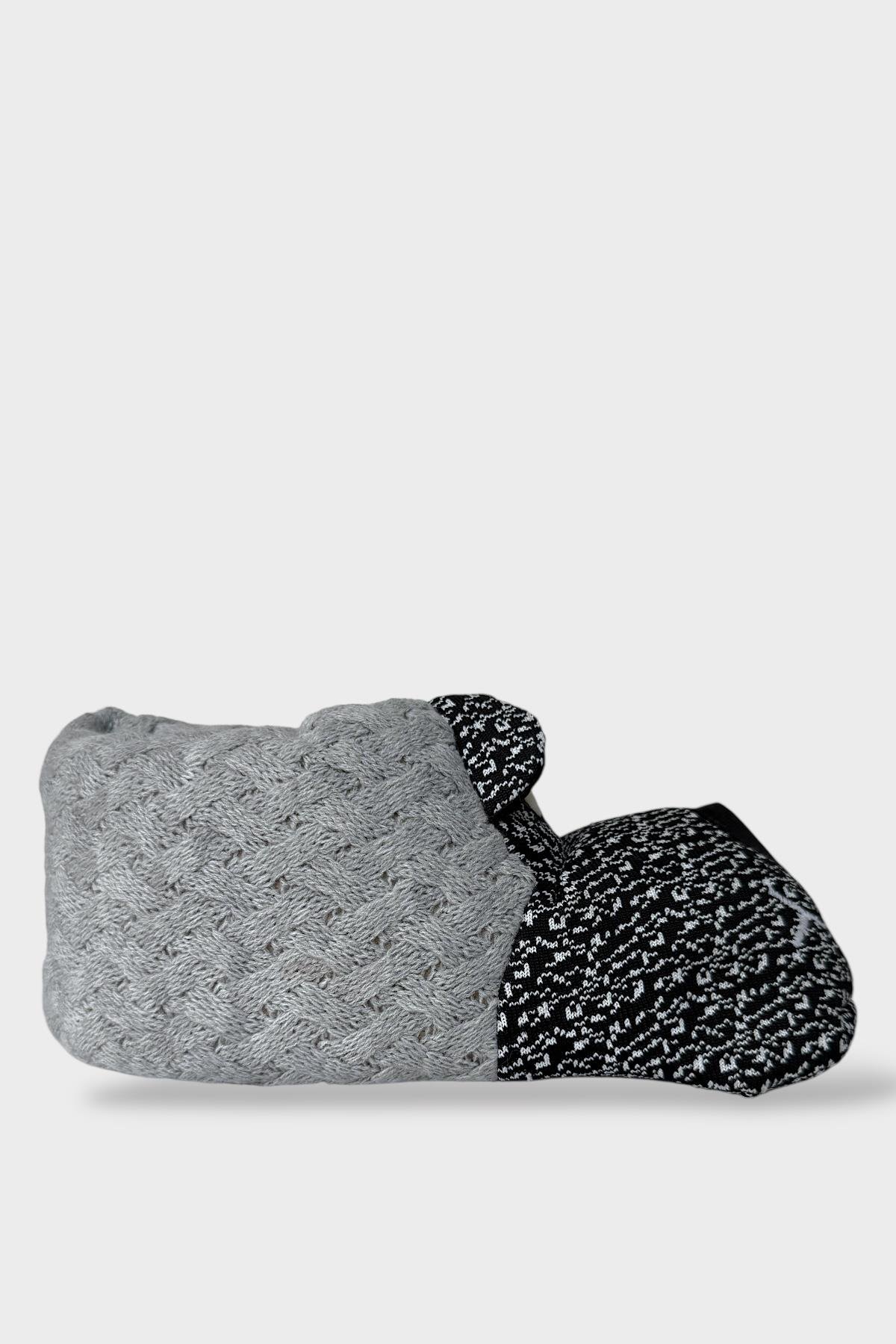 Erkek Örgülü Panduf Ev Botu GRİ - Görsel 4