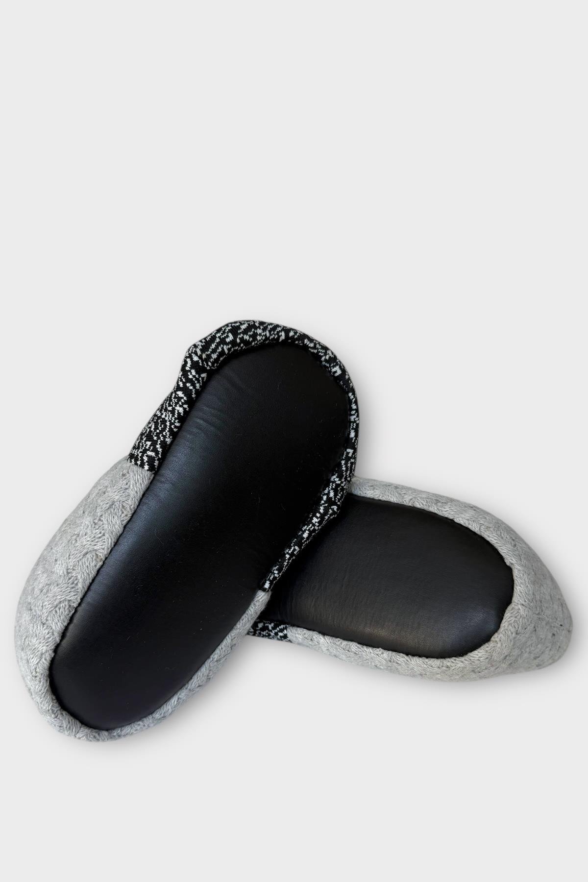 Erkek Örgülü Panduf Ev Botu GRİ - Görsel 8