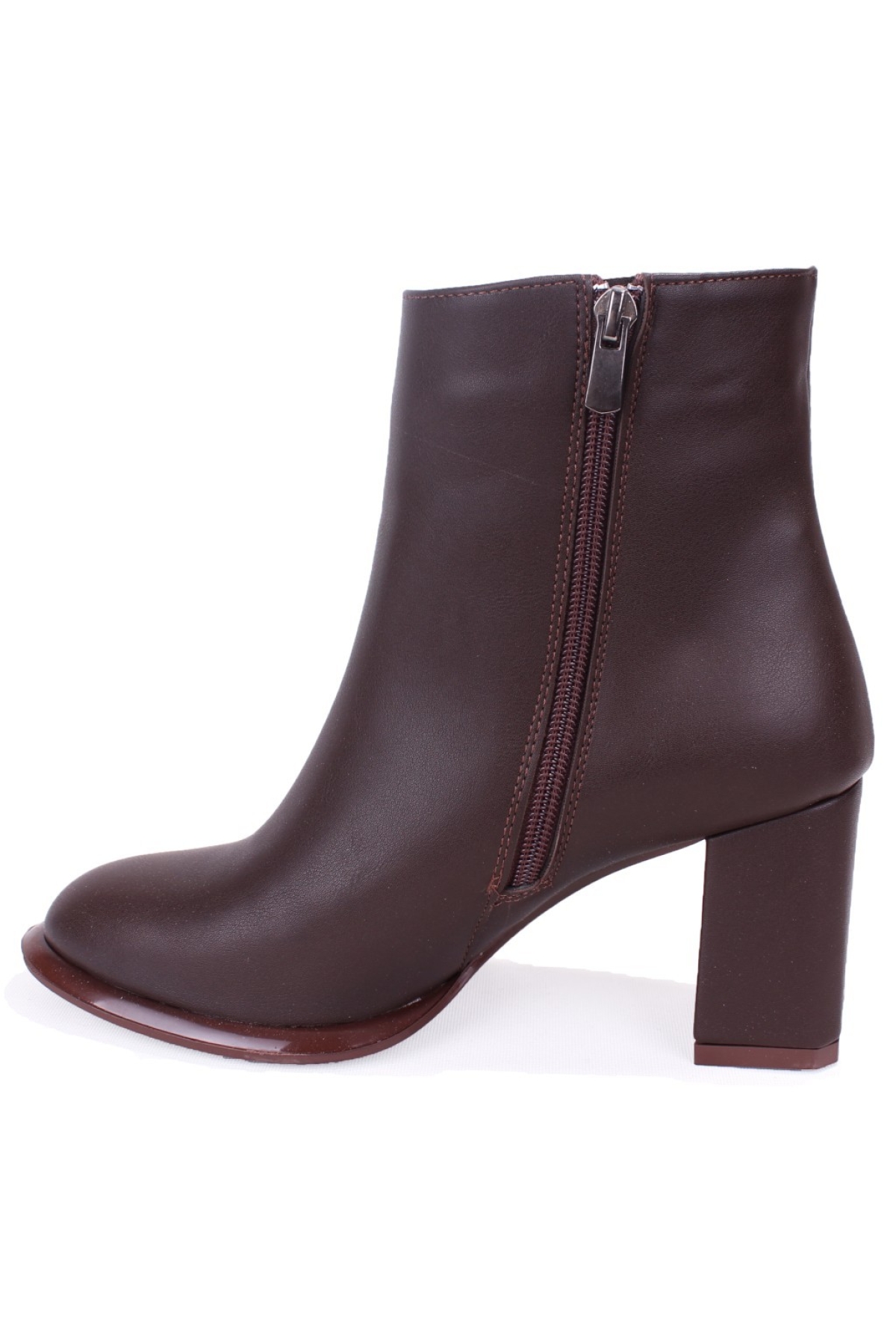 DZA07-811501 Kahve Klasik Topuklu Kadın Bot - Görsel 4