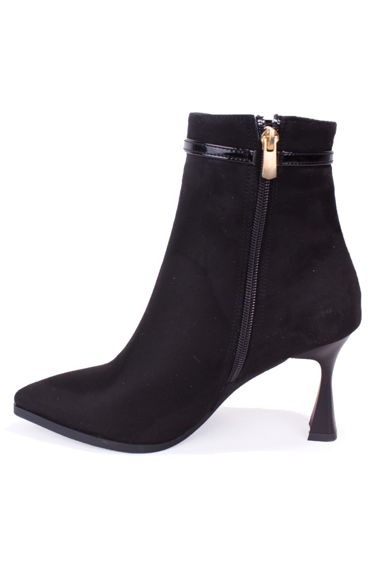 DZA07-11332005 Siyah Süet Klasik Topuklu Kadın Bot - Görsel 4