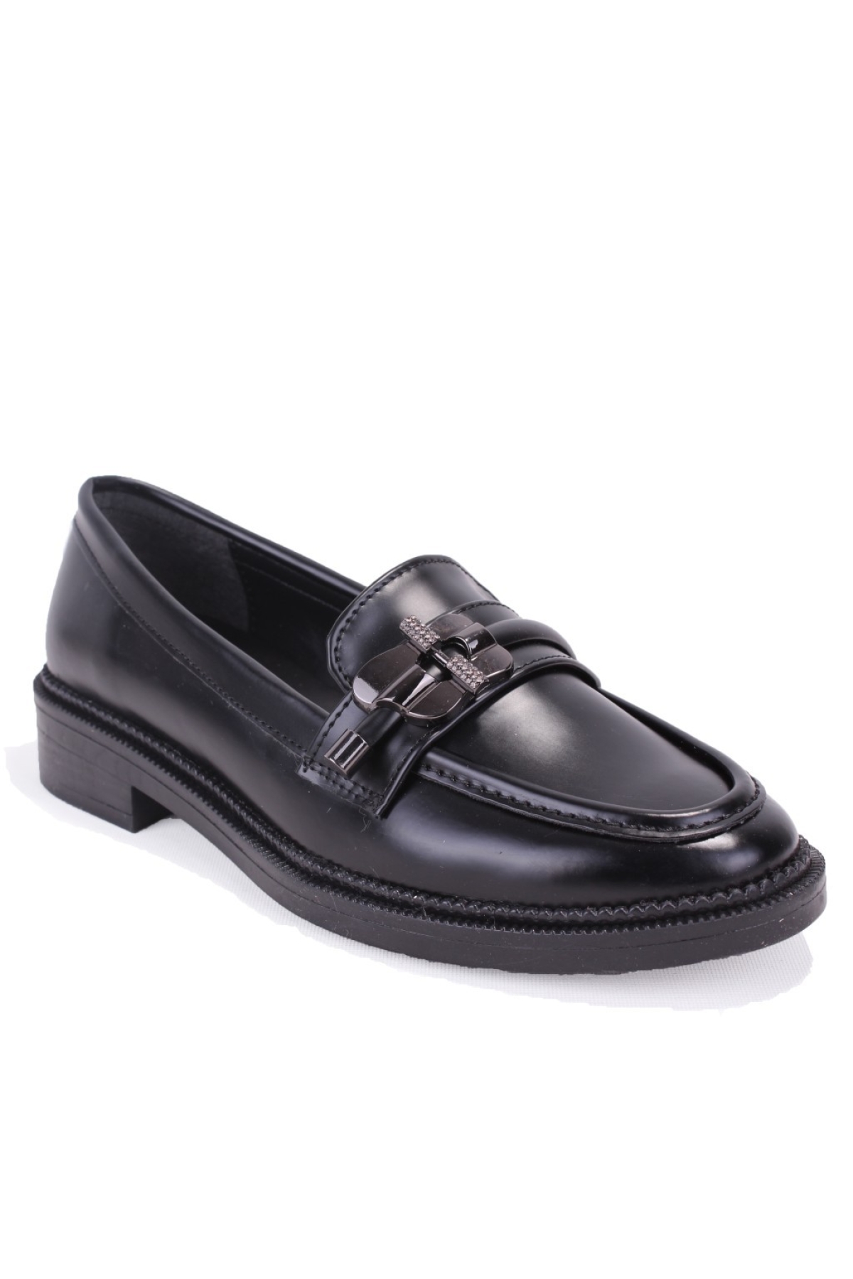 DZA07-863705 Siyah Günlük Loafer Kadın Ayakkabı - Görsel 2