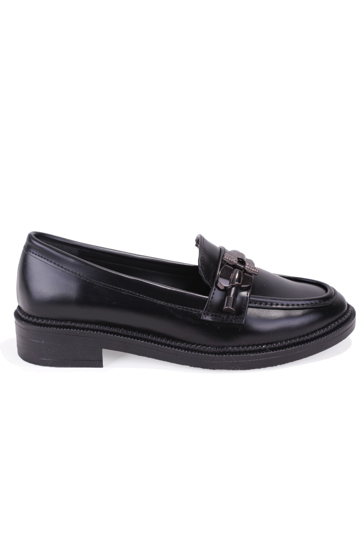 DZA07-863705 Siyah Günlük Loafer Kadın Ayakkabı - Görsel 3