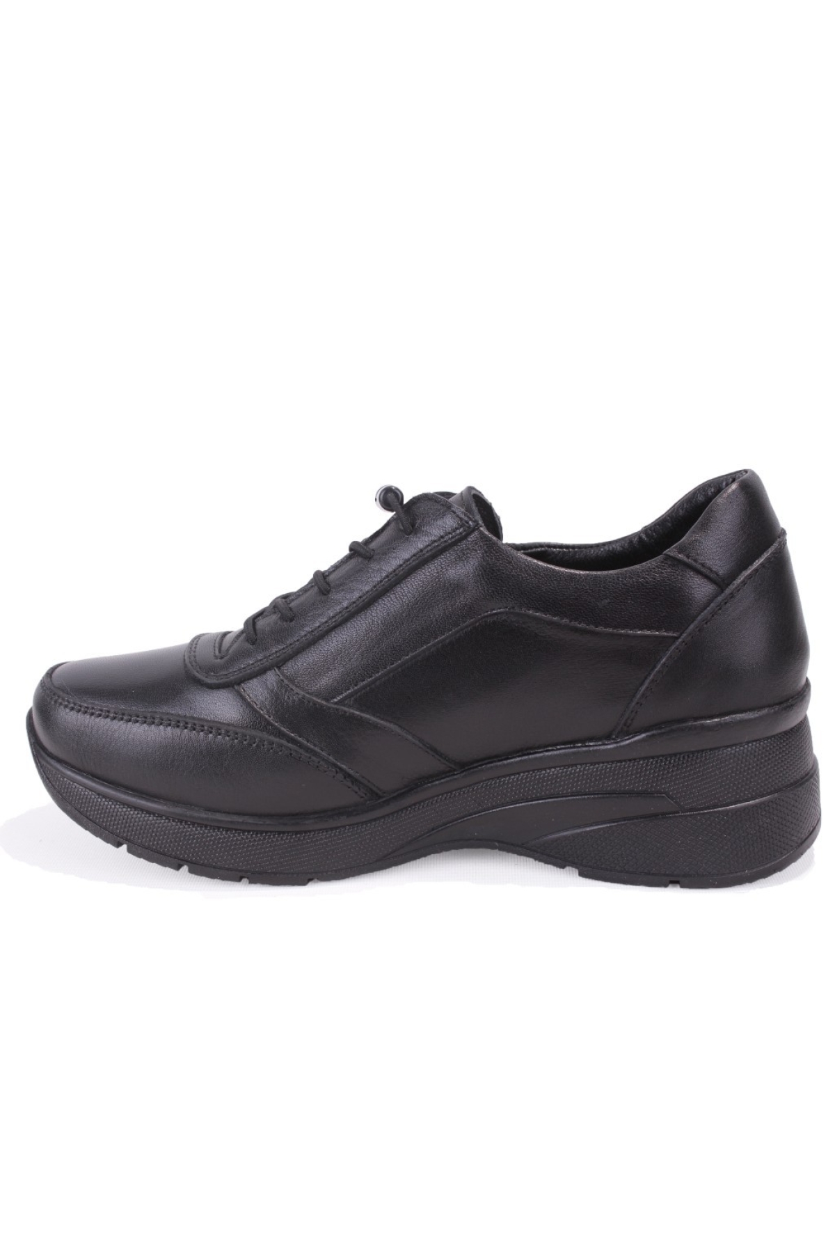DZA07-1309045 Siyah Ortopedik Günlük Deri Kadın Ayakkabı - Görsel 4