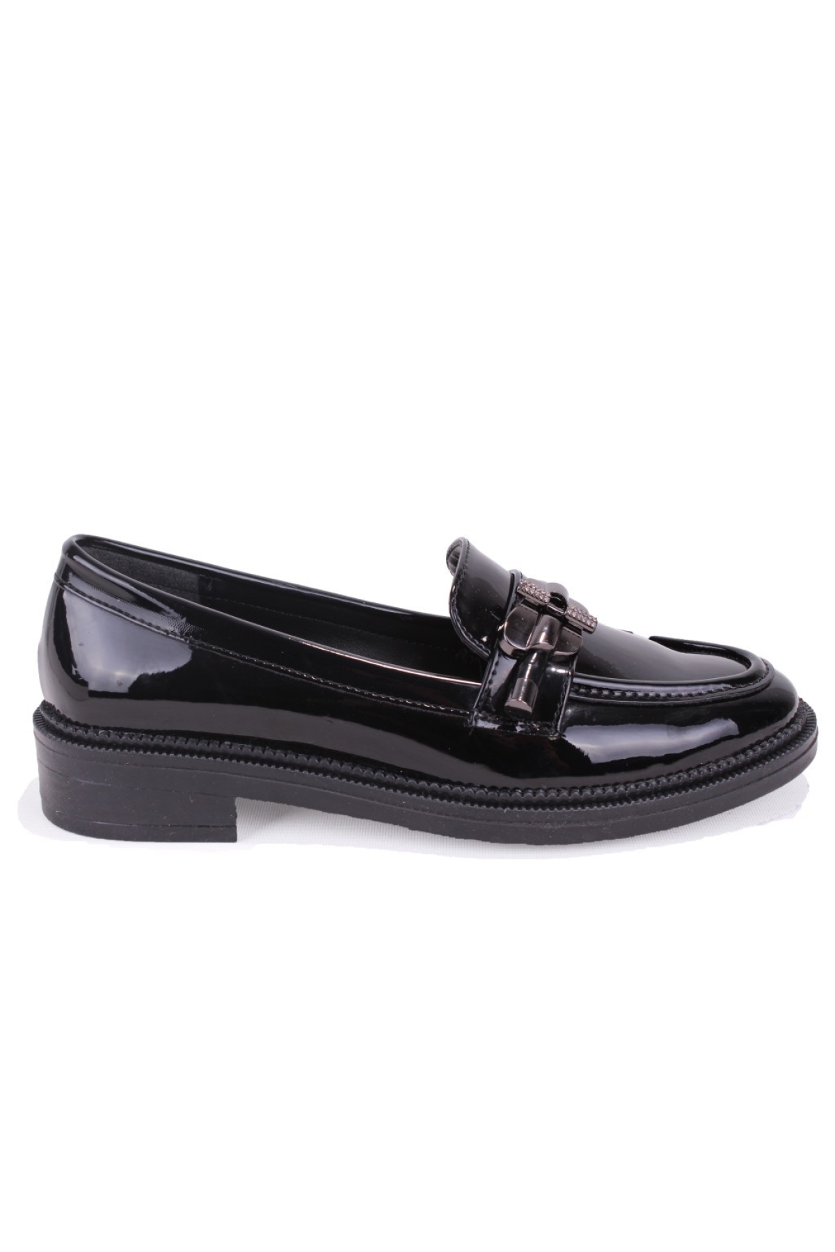 DZA07-863705 Siyah Rugan Günlük Loafer Kadın Ayakkabı - Görsel 3