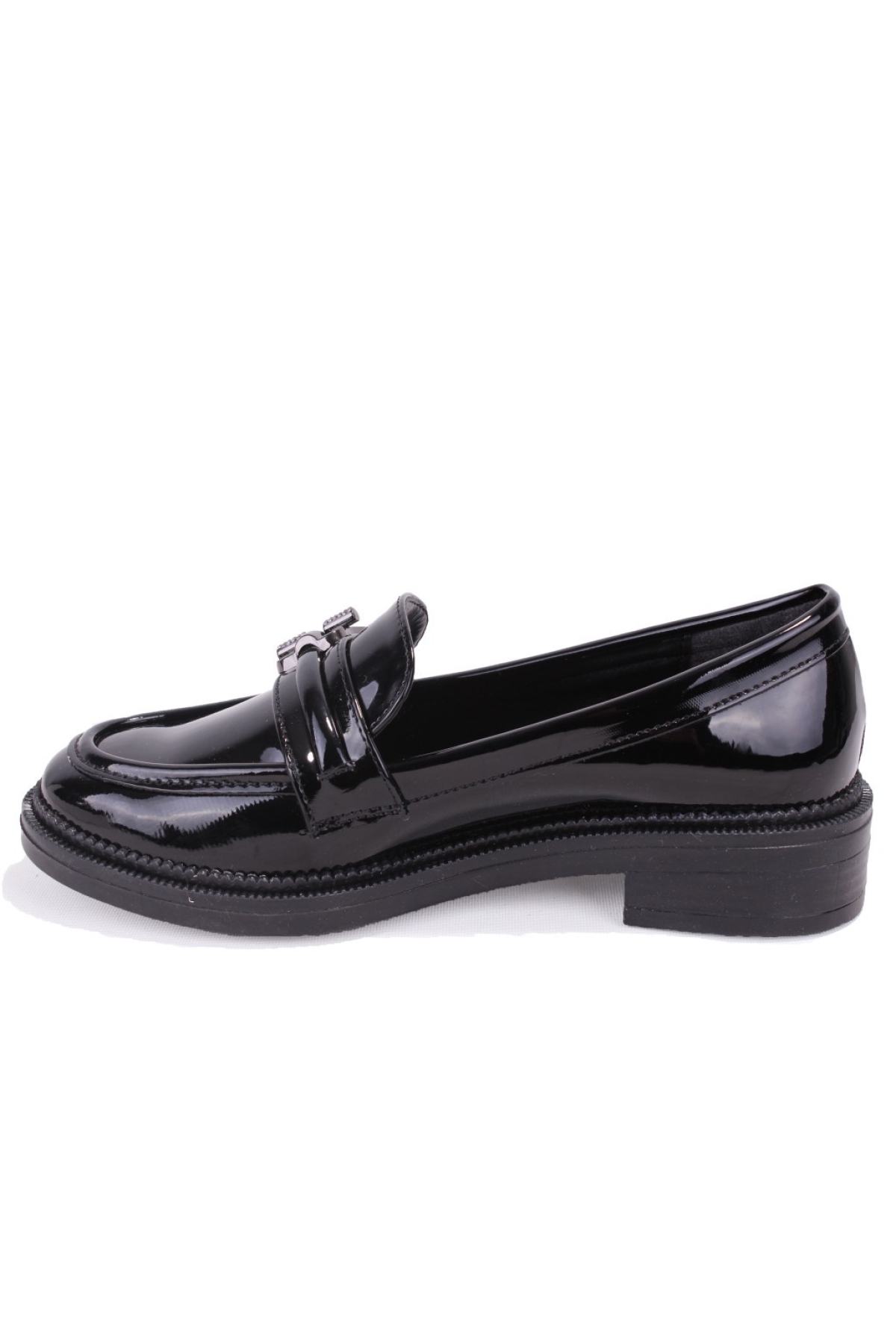 DZA07-863705 Siyah Rugan Günlük Loafer Kadın Ayakkabı - Görsel 4