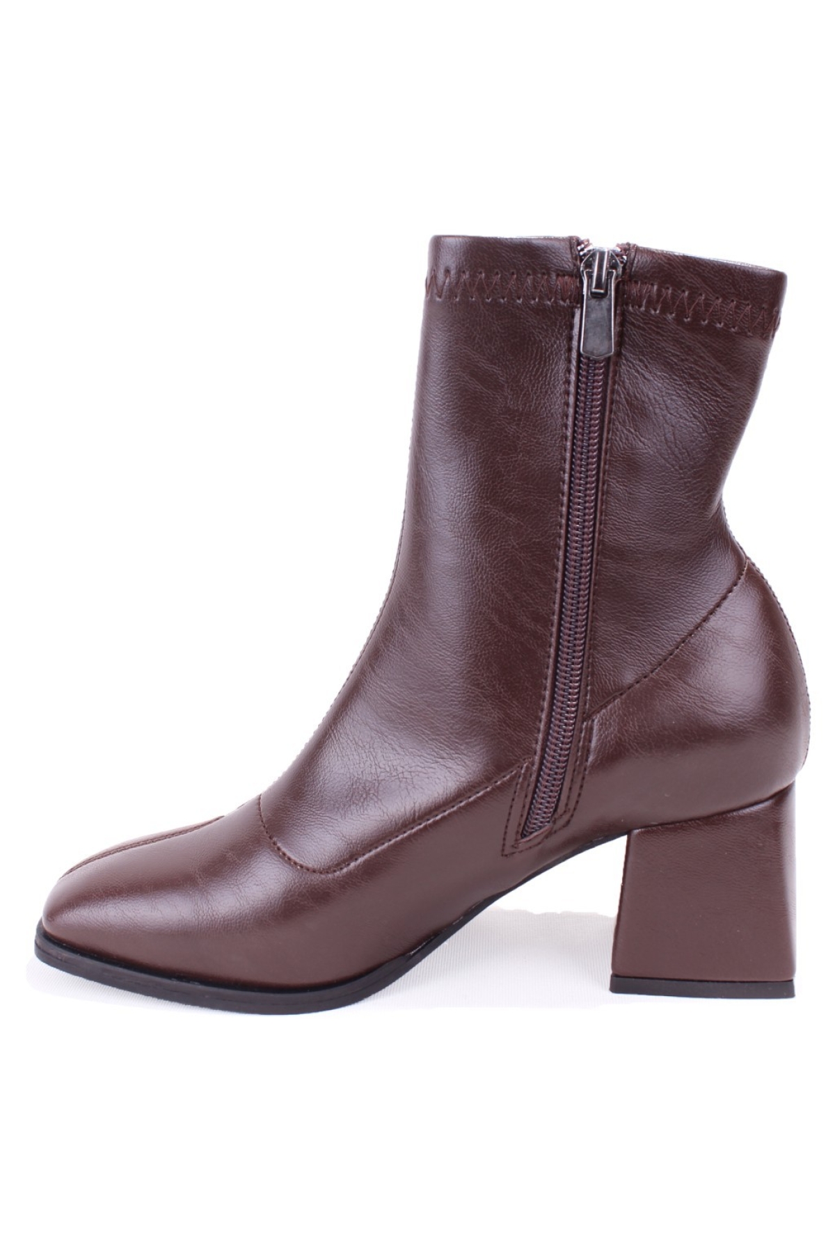 DZA07-1277101 Kahve Klasik Topuklu Kadın Bot - Görsel 4