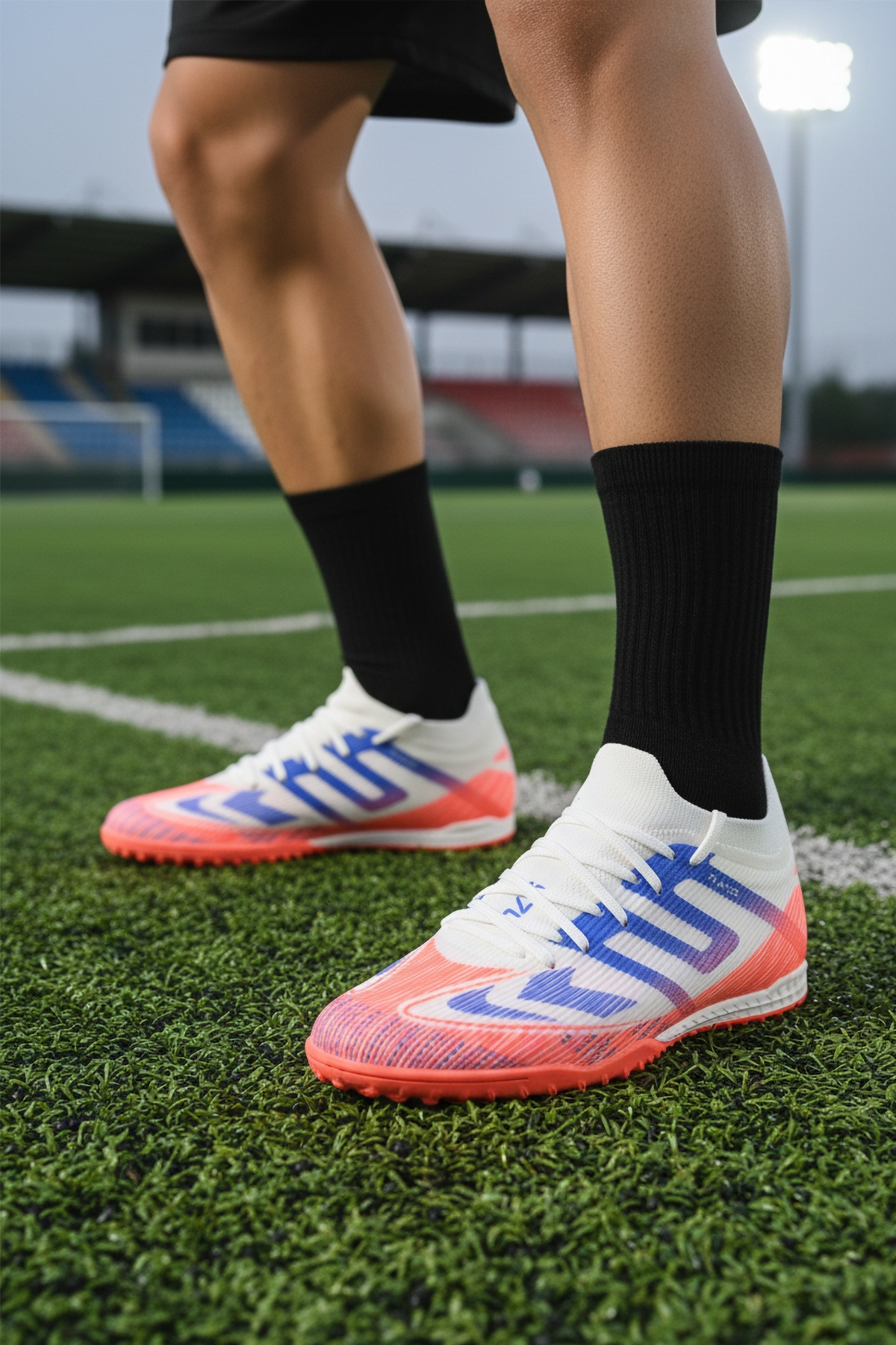 Beyaz Bilekten Lastikli Bağcıklı Unisex Halısaha Ayakkabısı GH-252-149 G - Görsel 4