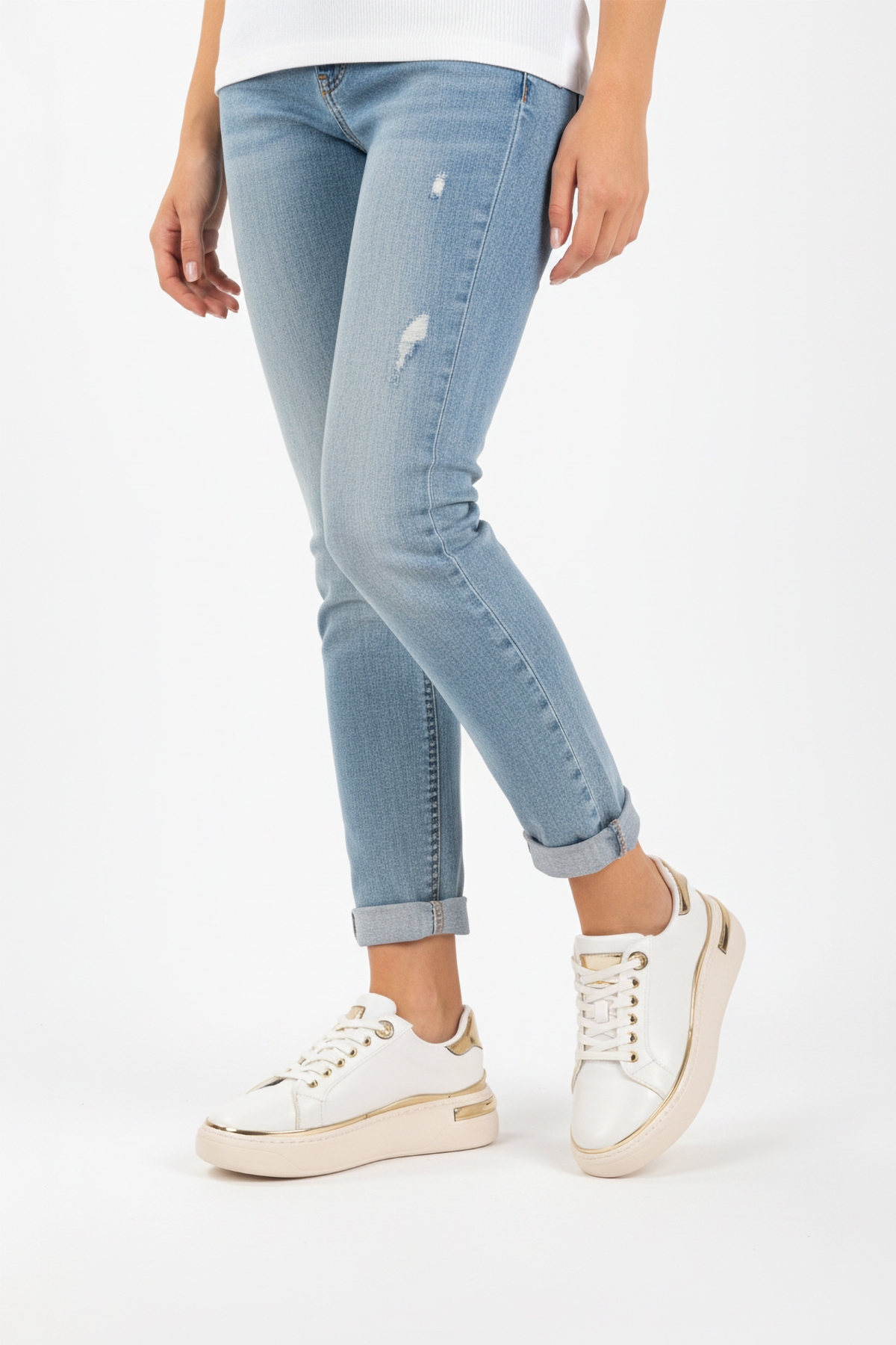 Beyaz Bağcıklı Hafif Esnek Kadın Sneaker Lady 028 Z - Görsel 2