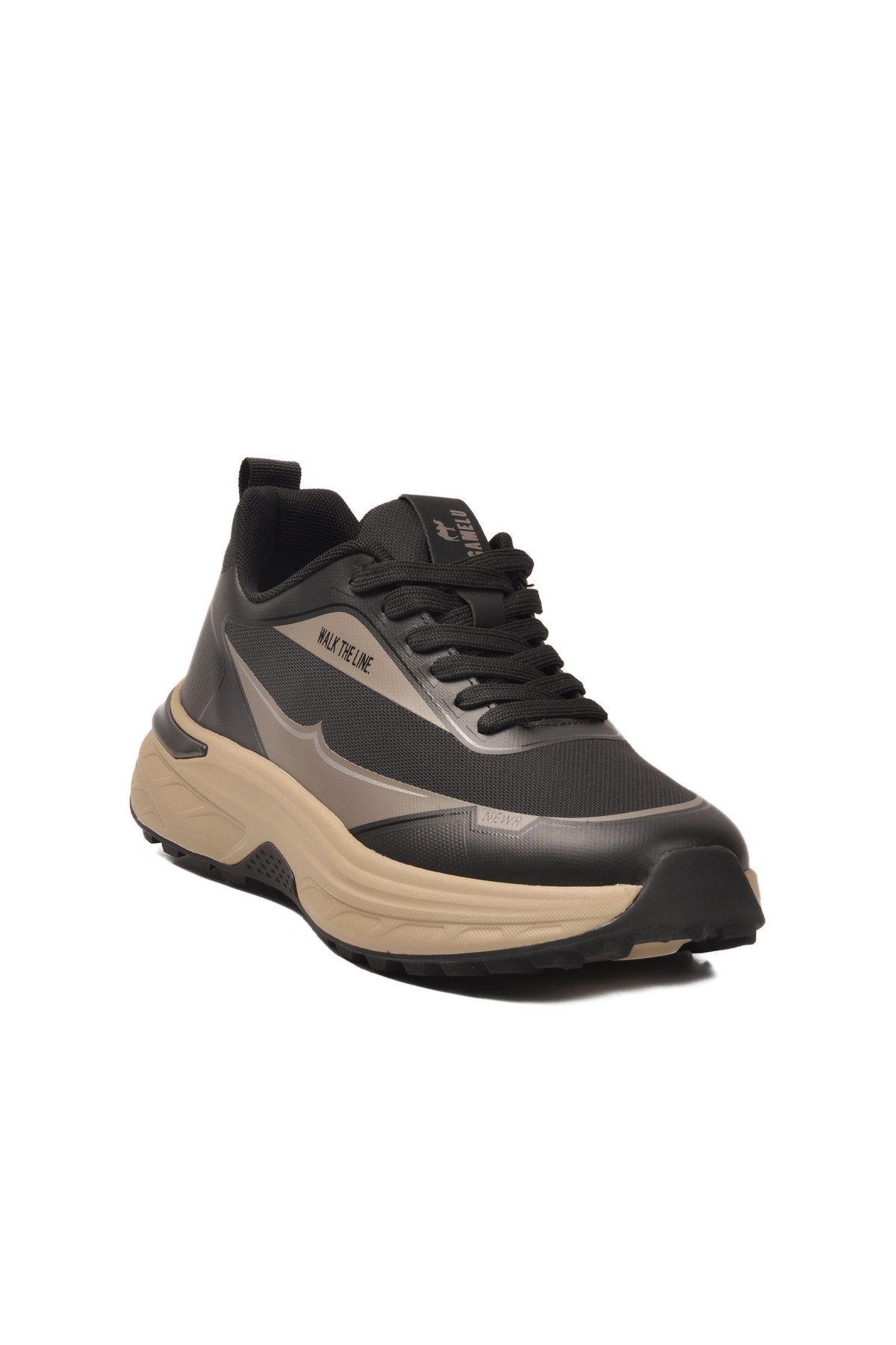 Siyah Fileli Hafif Esnek Memory Foam Erkek Spor Ayakkabı Degree M - Görsel 4