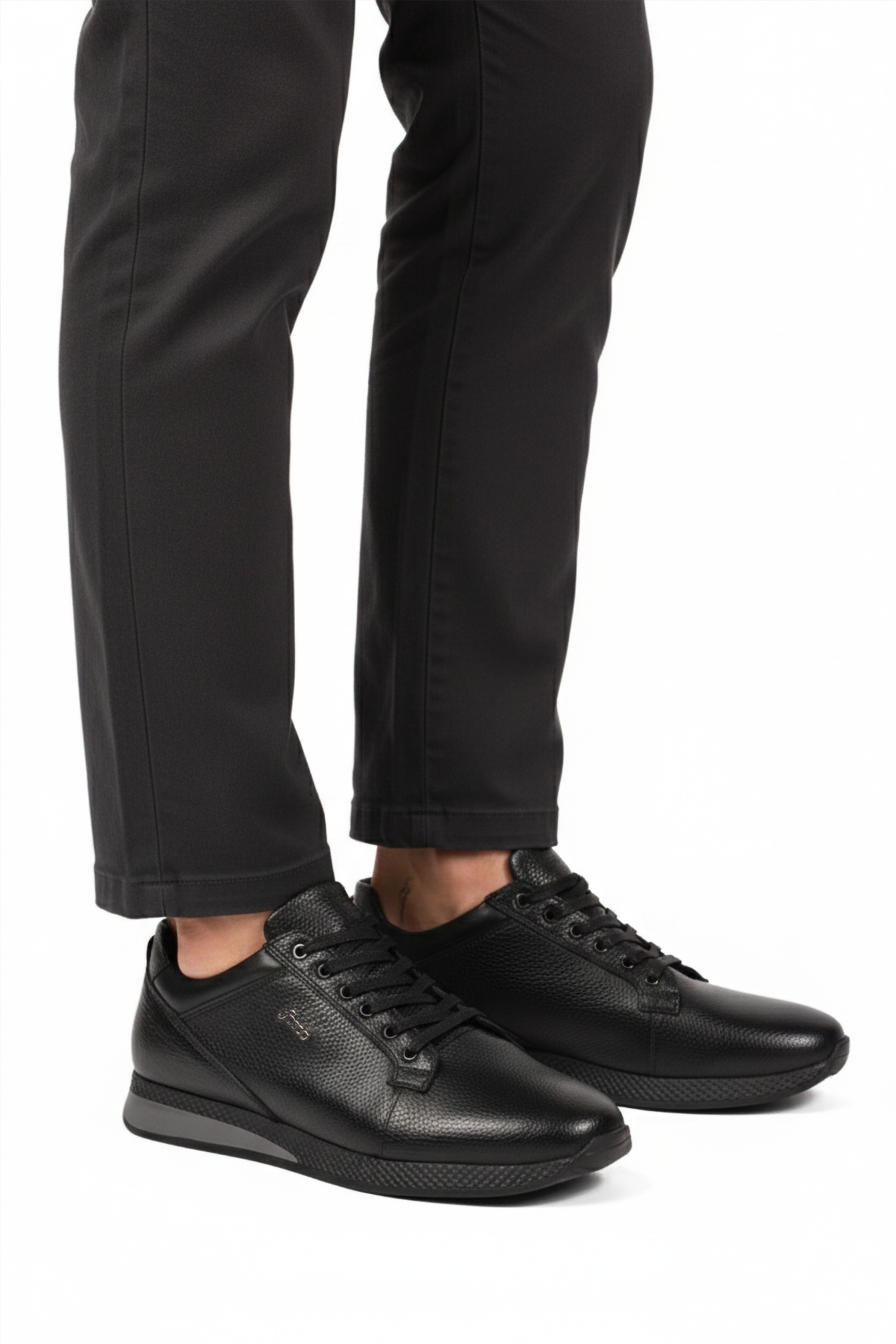 Siyah Floter Hakiki Deri Erkek Casual Ayakkabı 3235 M - Görsel 2