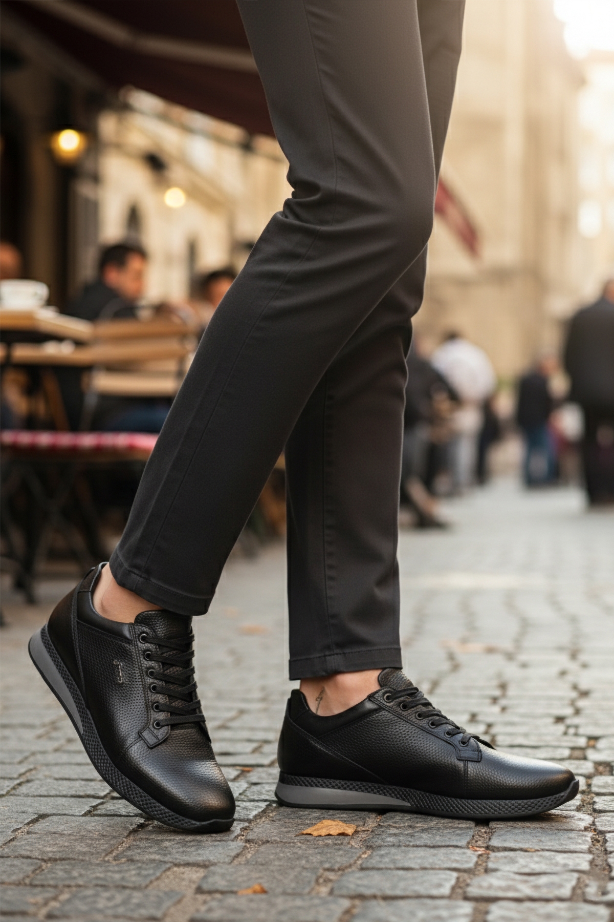 Siyah Floter Hakiki Deri Erkek Casual Ayakkabı 3235 M - Görsel 4