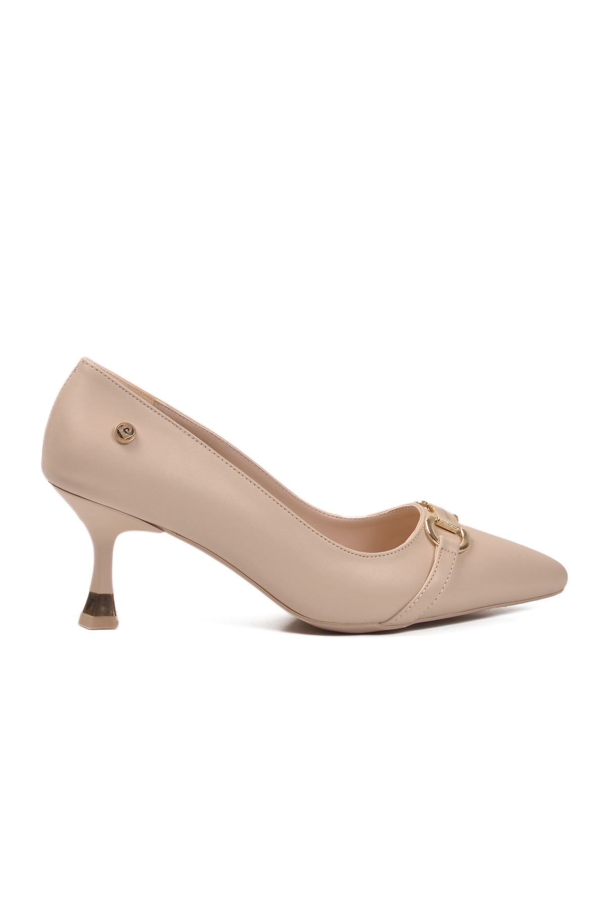 Krem Kadın Kısa İnce Topuklu Ayakkabı PC-55015 Z - Görsel 3