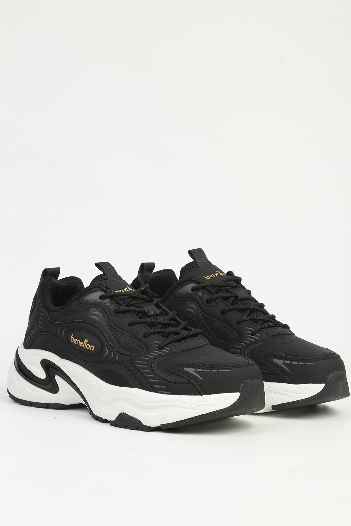 Siyah Beyaz Erkek Spor Ayakkabı İTHAL - Görsel 2