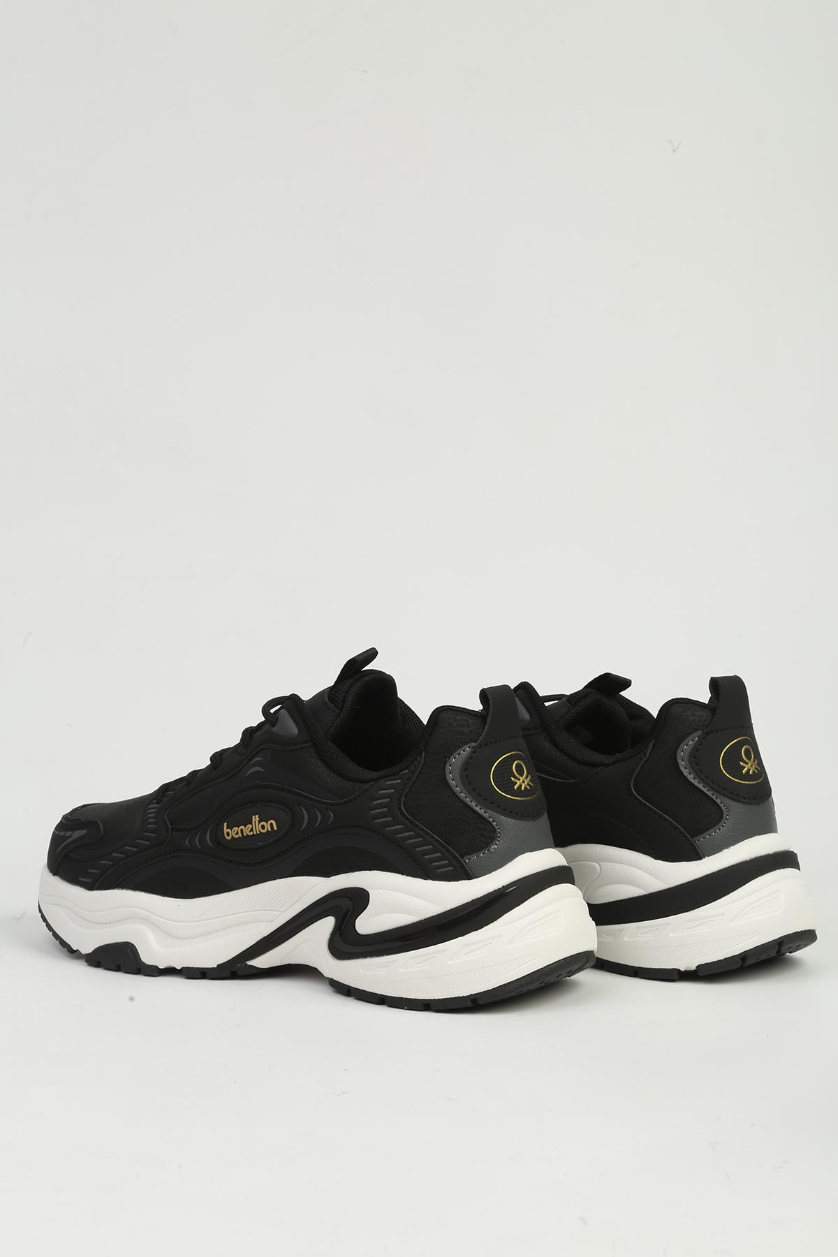 Siyah Beyaz Erkek Spor Ayakkabı İTHAL - Görsel 4
