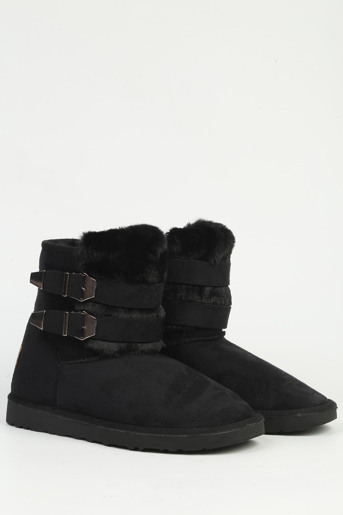 Kadın Siyah Tokalı Bot - Görsel 3