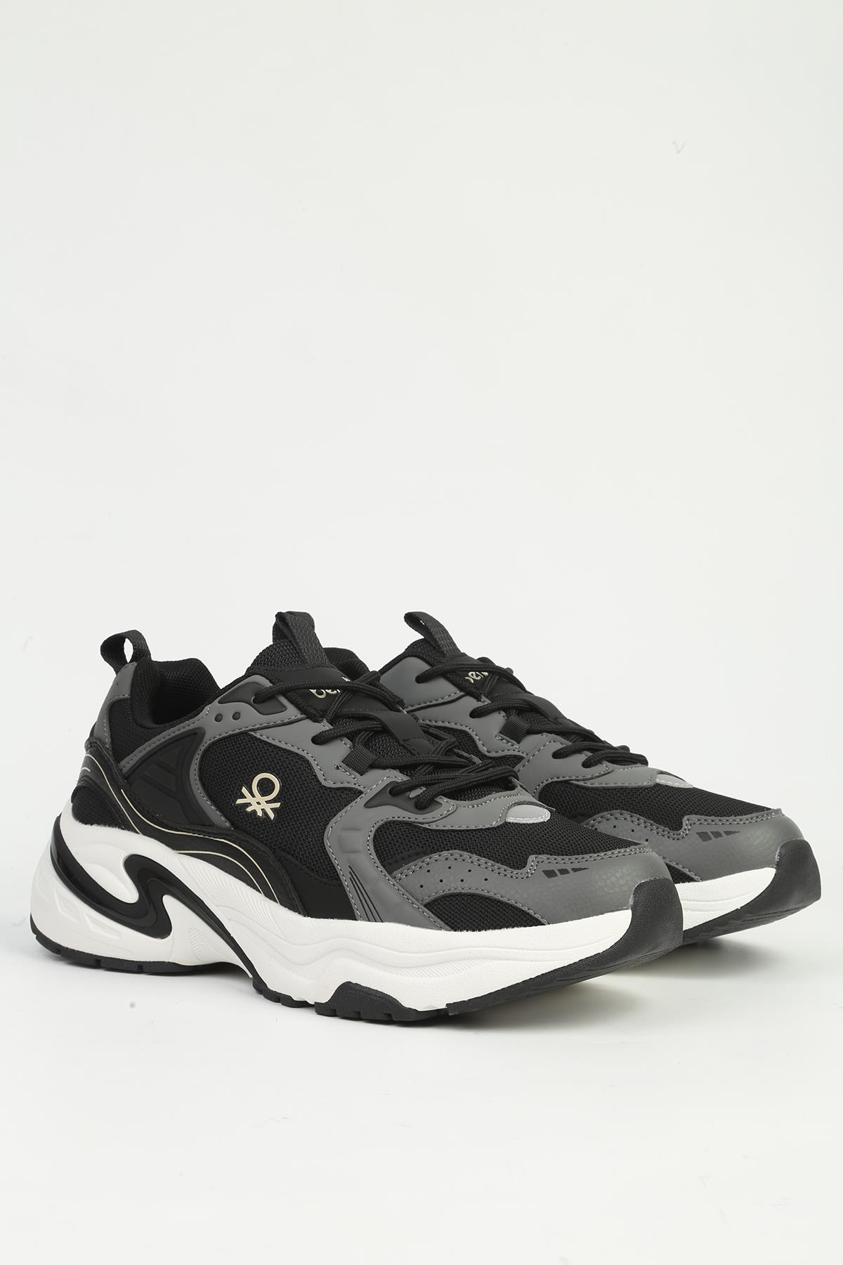 Siyah Beyaz Erkek Spor Ayakkabı İTHAL - Görsel 4