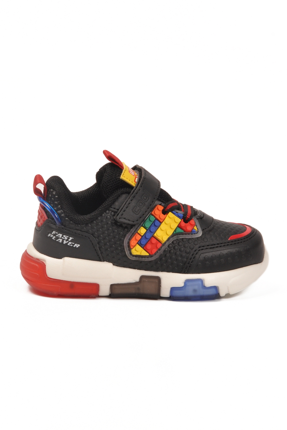 Siyah Cırtlı Işıklı Hafif Bebek Spor Ayakkabı Heros B - Görsel 2