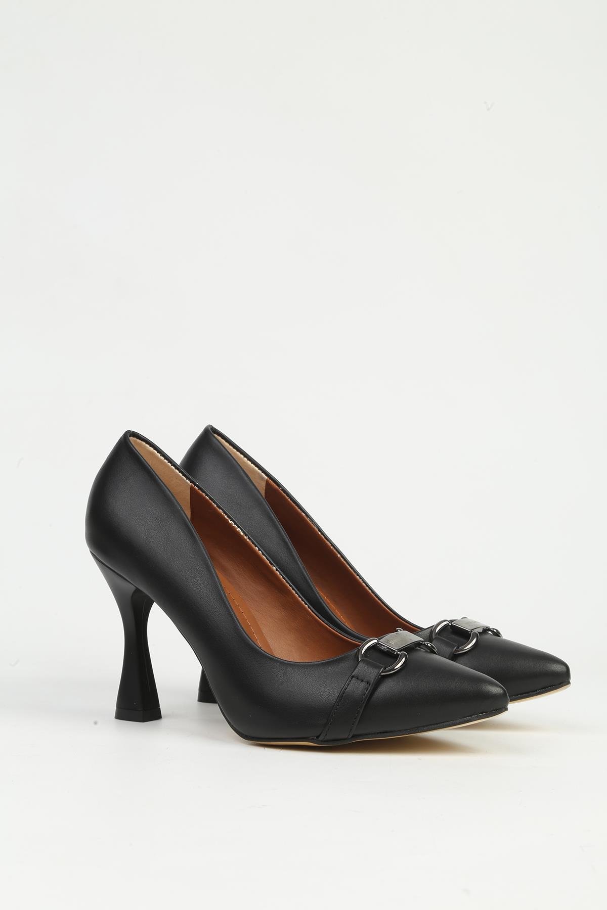 Siyah Kadın Topuklu Ayakkabı PC-55135 - Görsel 4