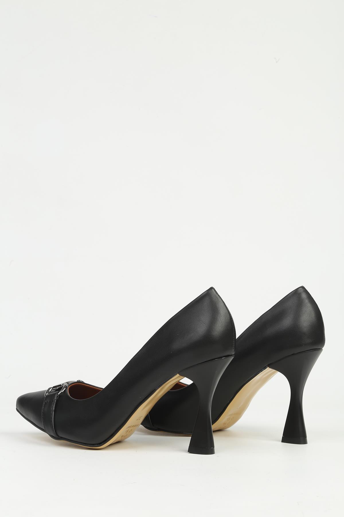 Siyah Kadın Topuklu Ayakkabı PC-55135 - Görsel 5