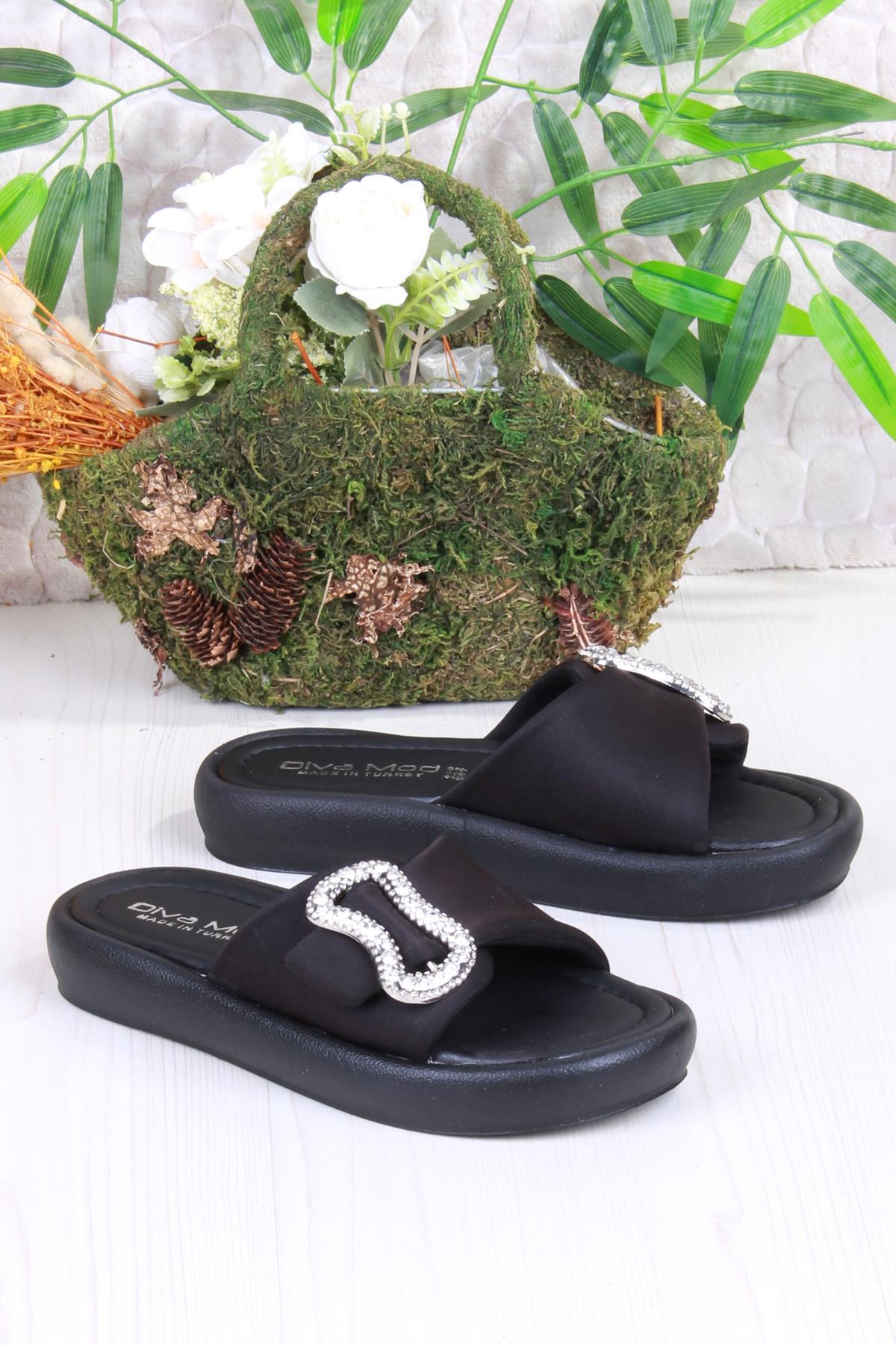 35033 Diva Com Taş Toka Detaylı Kadın Terlik - Görsel 4