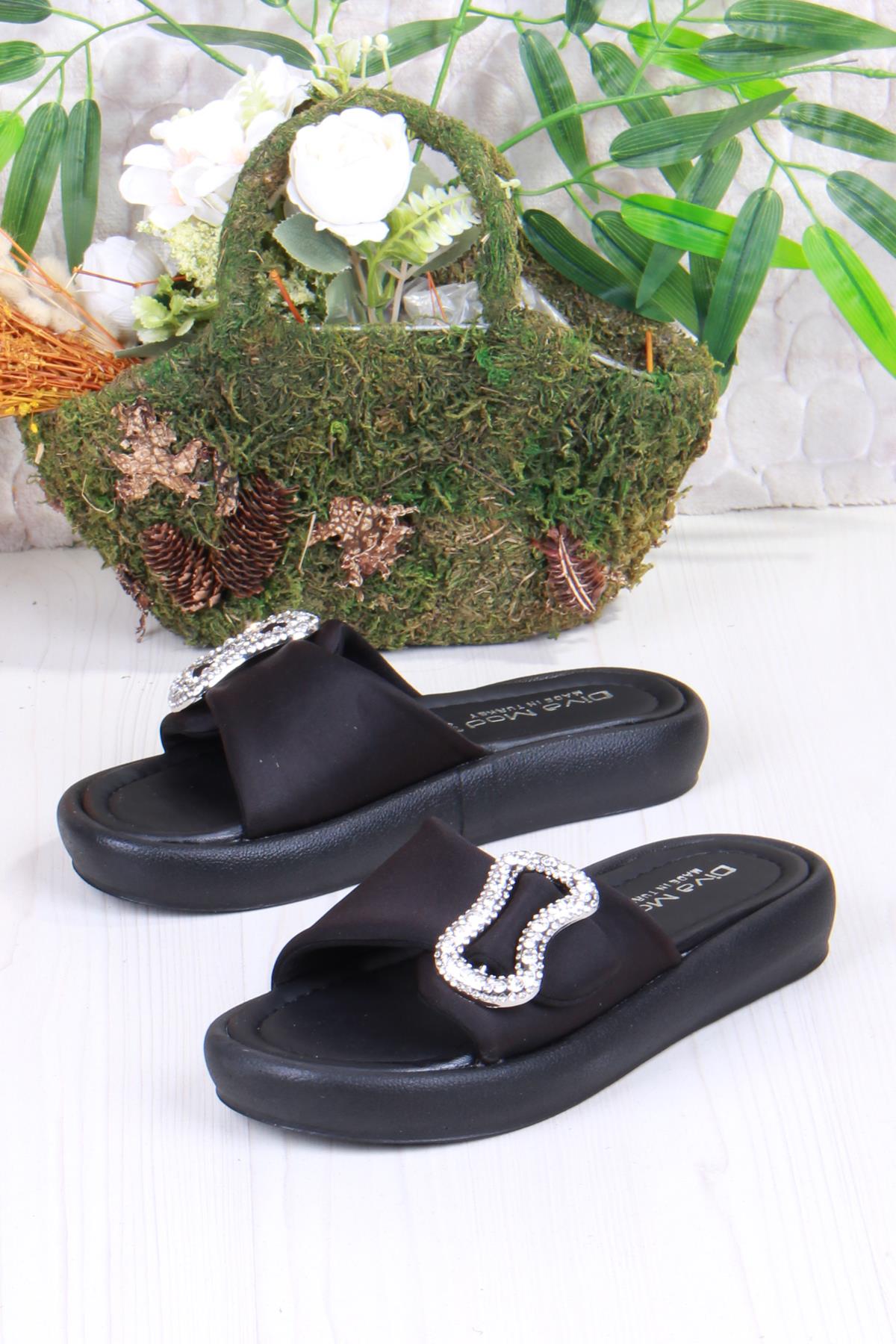 35033 Diva Com Taş Toka Detaylı Kadın Terlik - Görsel 5