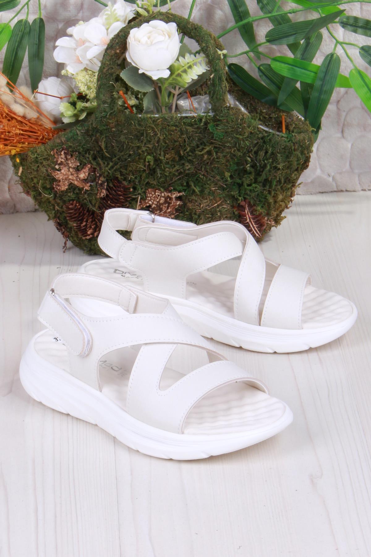 35375 Diva Com Rahat Çapraz Kuşaklı Çırtlı Kadın Sandalet - Görsel 4