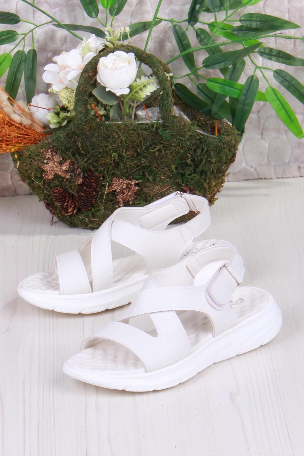 35375 Diva Com Rahat Çapraz Kuşaklı Çırtlı Kadın Sandalet - Görsel 5