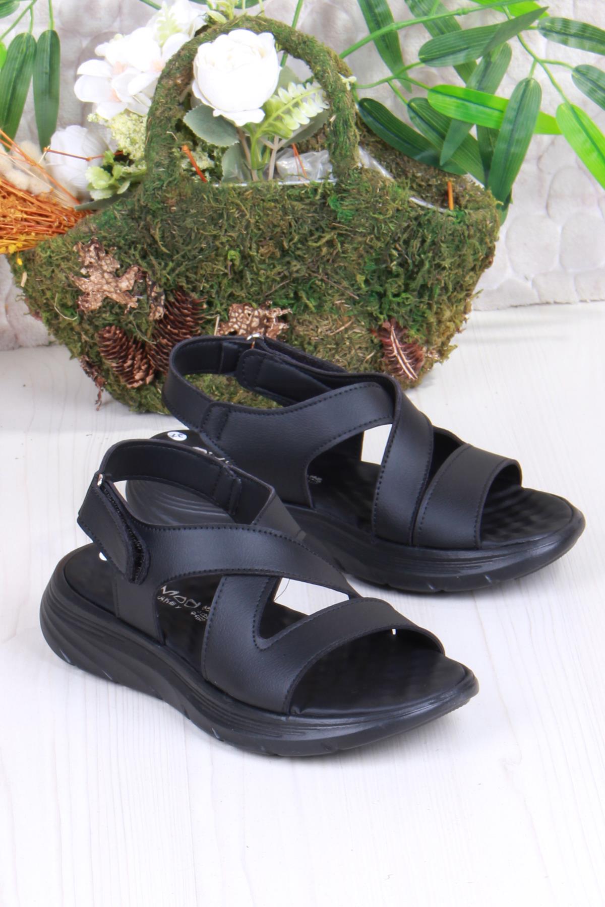 35375 Diva Com Rahat Çapraz Kuşaklı Çırtlı Kadın Sandalet - Görsel 4