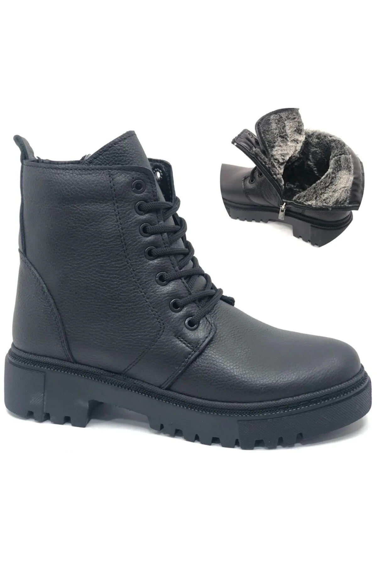 EK 25 Kadın Hakiki Deri Postal Bot - Görsel 2