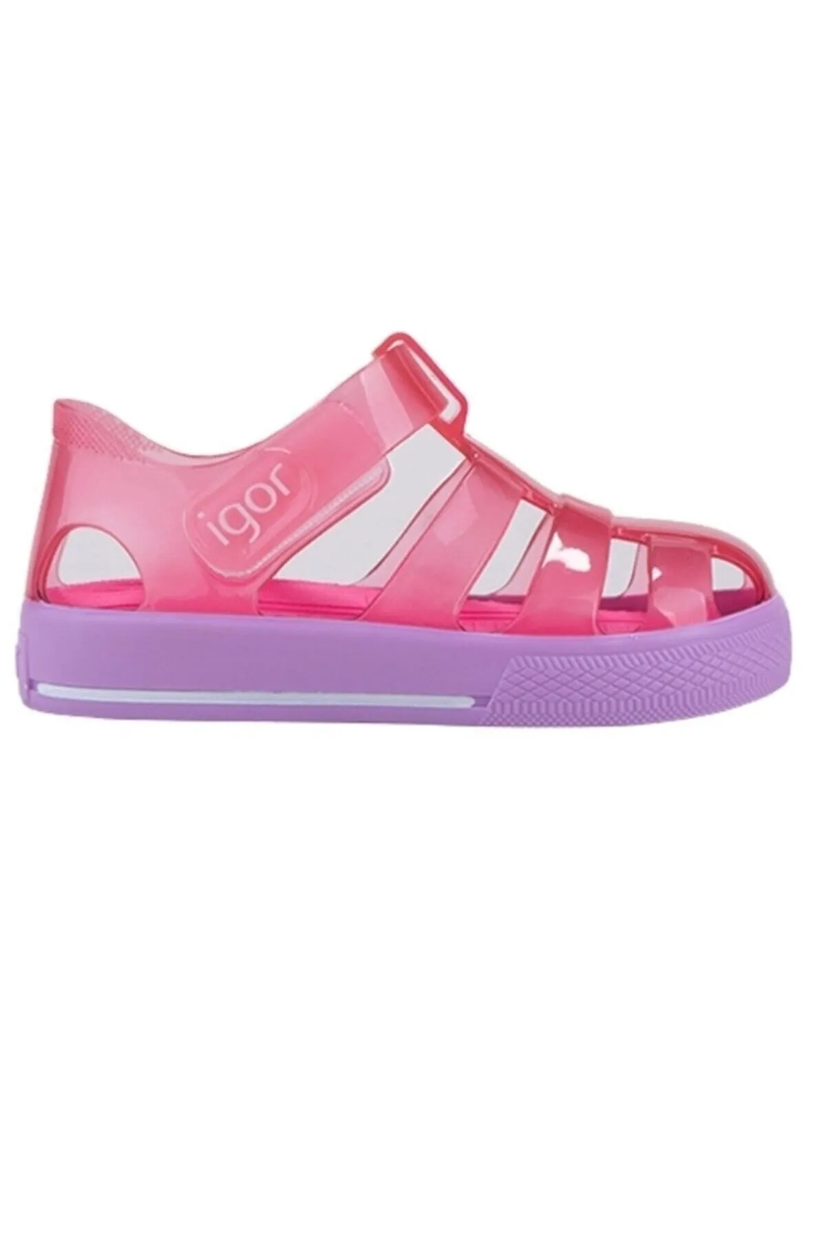 S10270-018 Star Bicolor Çocuk Kırmızı Mor Sandalet - Görsel 2