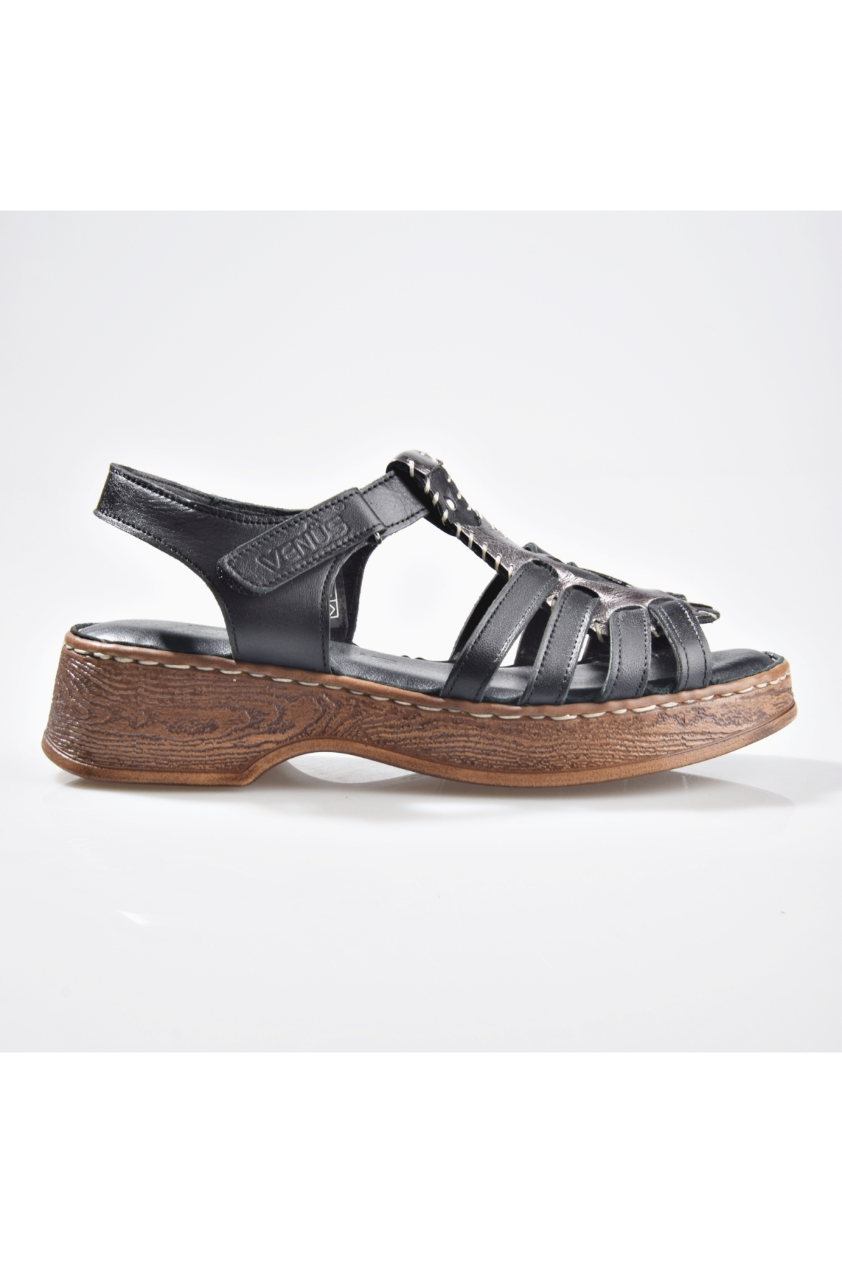 25028404 Kadın Hakiki Deri Ortopedik Sandalet - Görsel 2