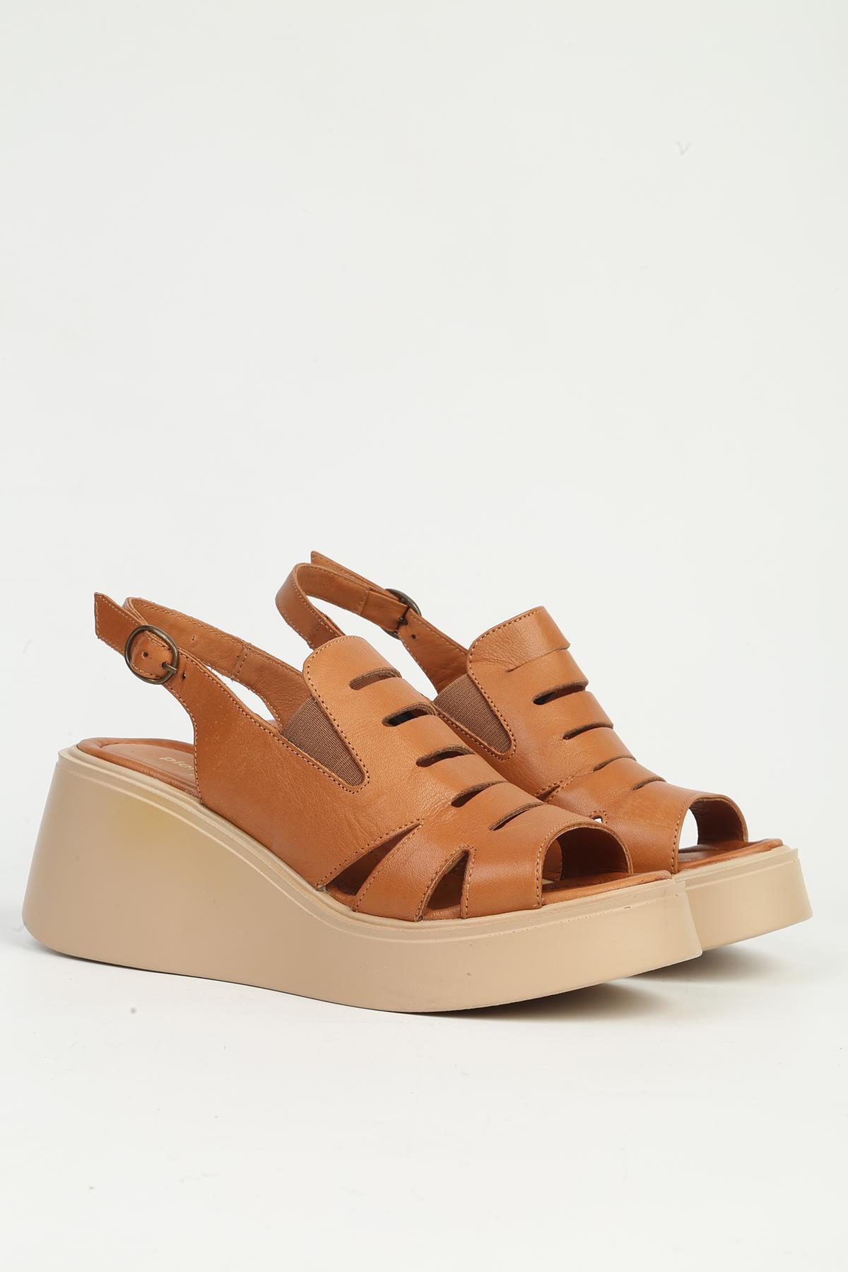 Kadın Taba Topuklu Ayakkabı - Görsel 2