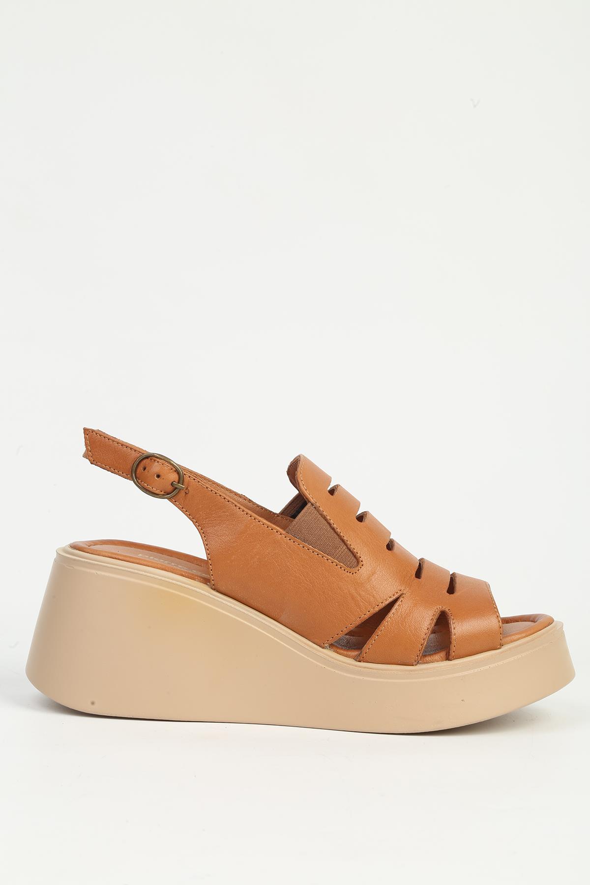 Kadın Taba Topuklu Ayakkabı - Görsel 3