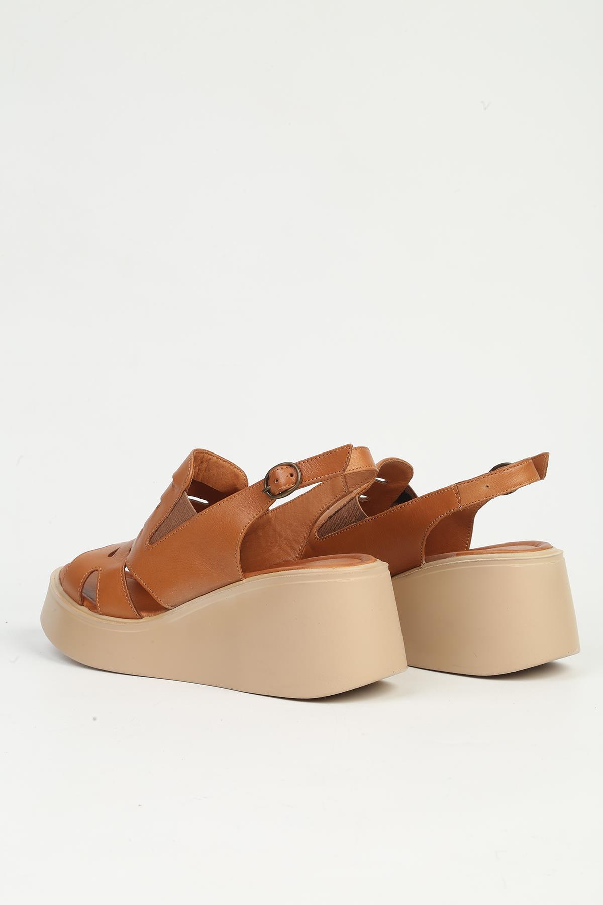 Kadın Taba Topuklu Ayakkabı - Görsel 4