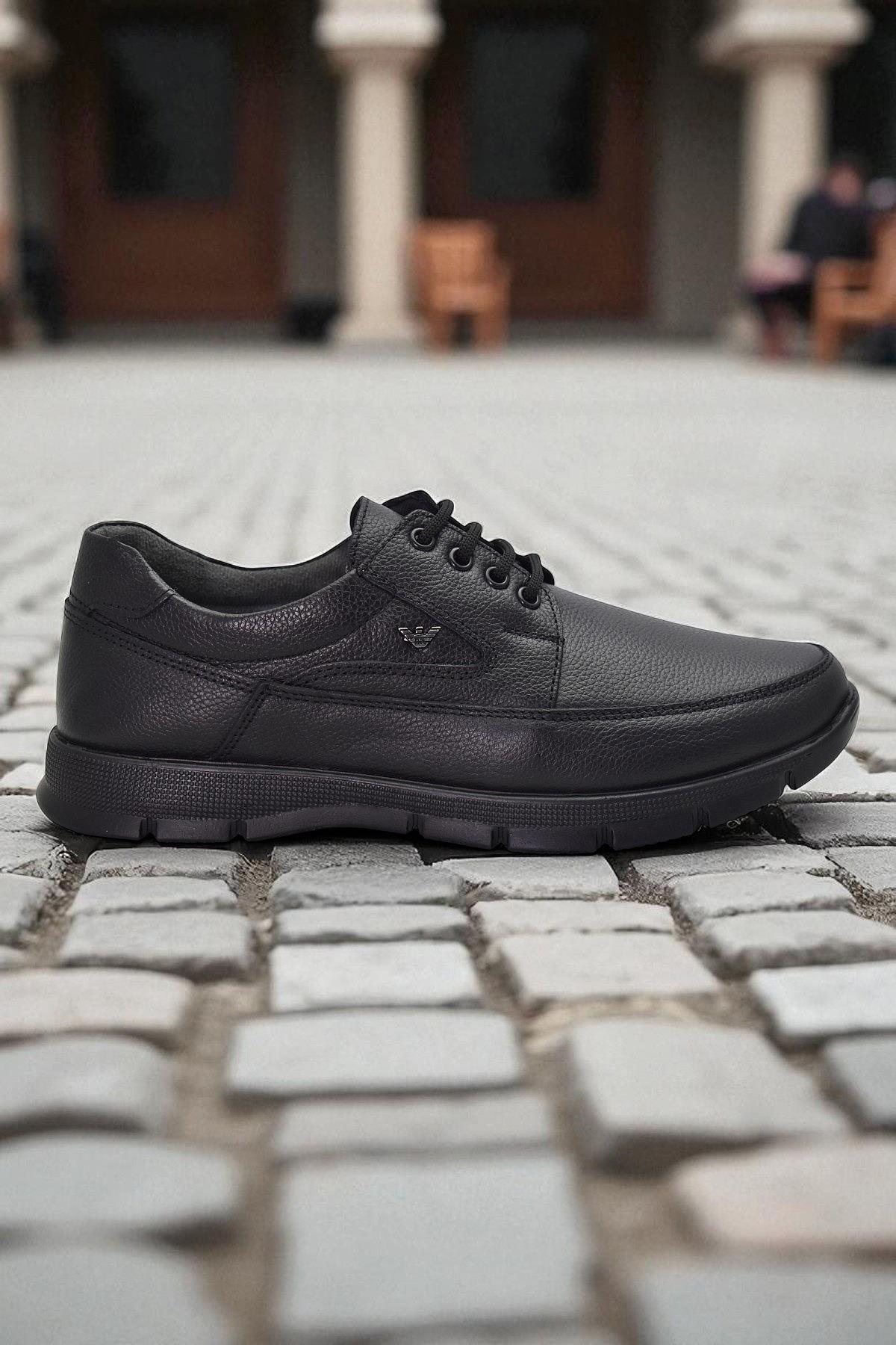 301 Ortopedik Topuk Masajlı Hakiki Deri Erkek Ayakkabı Kışlık Erkek Deri Ayakkabı - Görsel 3
