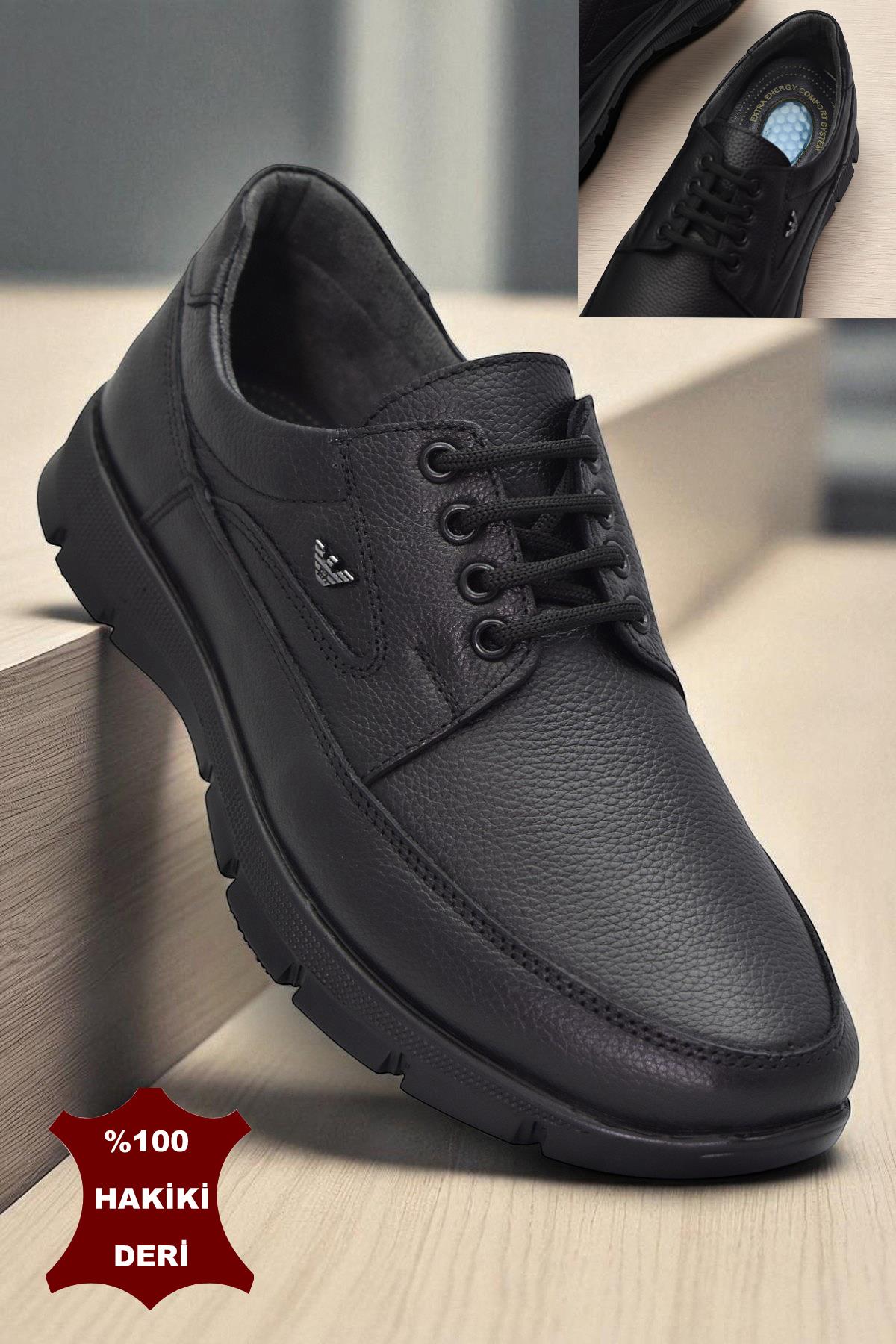 301 Ortopedik Topuk Masajlı Hakiki Deri Erkek Ayakkabı Kışlık Erkek Deri Ayakkabı - Görsel 4