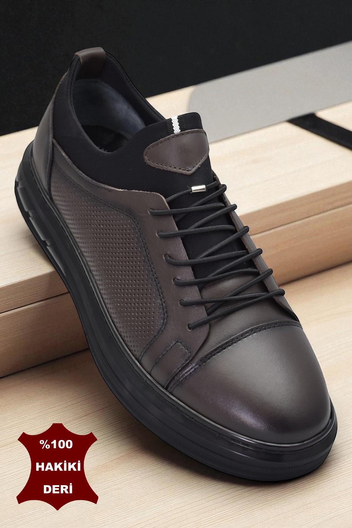 1228 Ortopedik Taban Günlük Hakiki Deri Erkek Ayakkabı Casual Erkek Deri Ayakkabı - Görsel 3