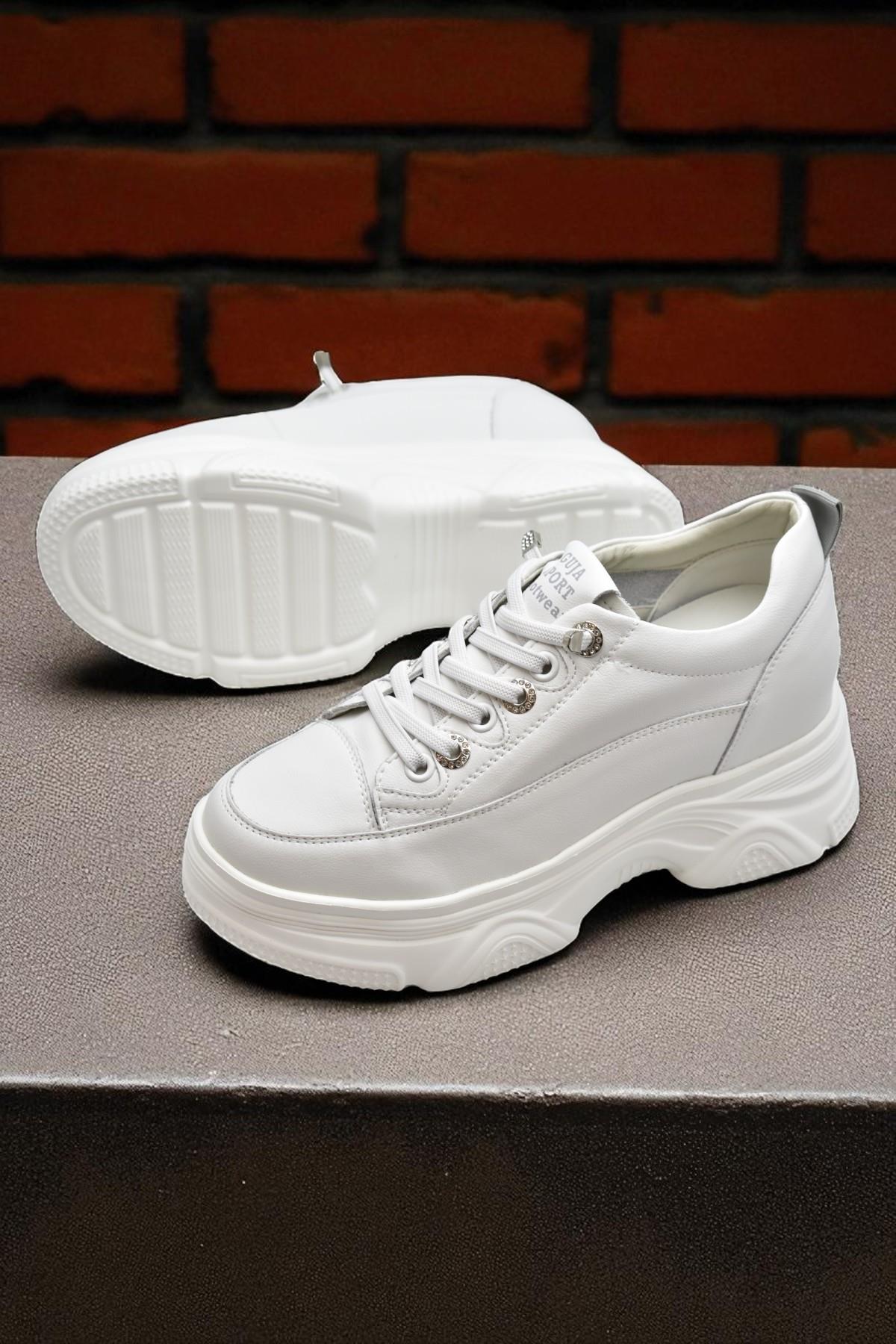 Full Ortopedik Taban Günlük Kadın Spor Ayakkabı Kalın Taban İçten Dolgu Taban 25K314 - Görsel 4