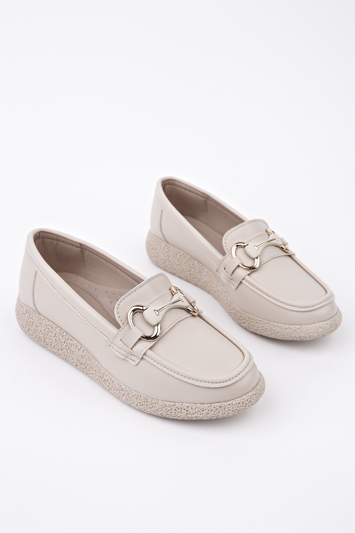 POLARA Kalın Taban Toka Detaylı Kadın Günlük Loafer Ayakkabı - Görsel 3