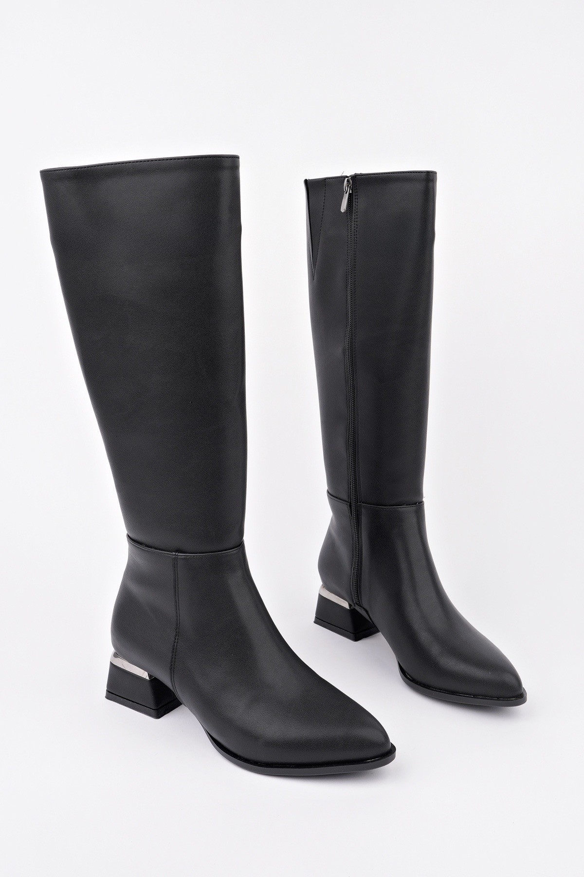 Muggo COLLİE Sivri Burun Yandan Fermuarlı Topuklu Kadın Çizme - Görsel 3