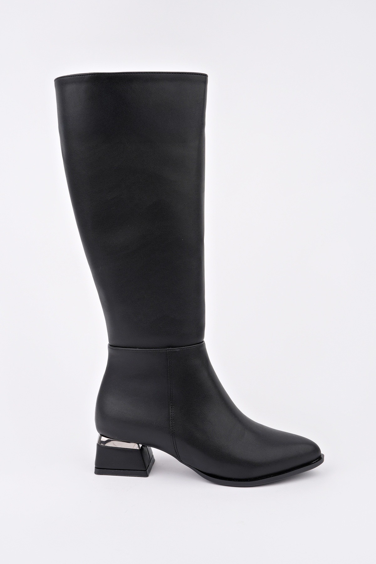 Muggo COLLİE Sivri Burun Yandan Fermuarlı Topuklu Kadın Çizme - Görsel 4