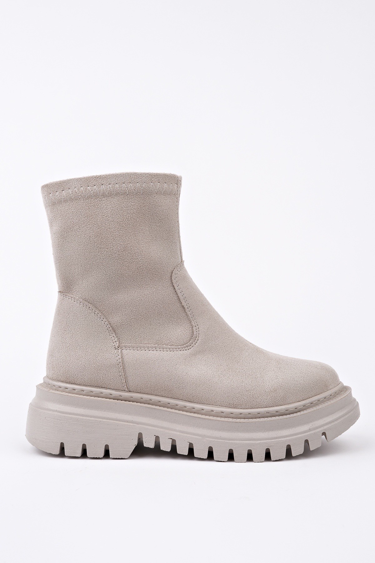 SUEVA Süet Kalın Taban Fermuarlı Kadın Bot - Görsel 3