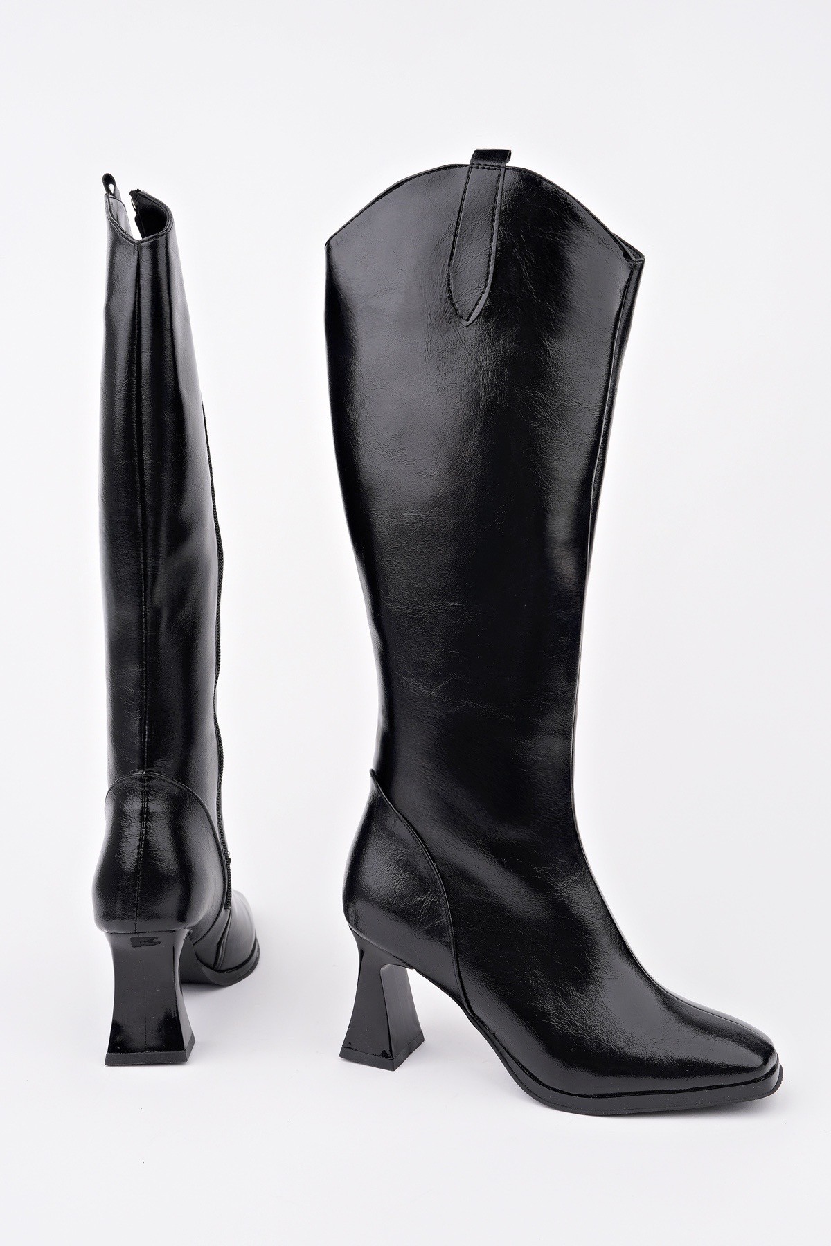 ASTORİA Küt Burun Yandan Fermuarlı Topuklu Kadın Çizme - Görsel 5