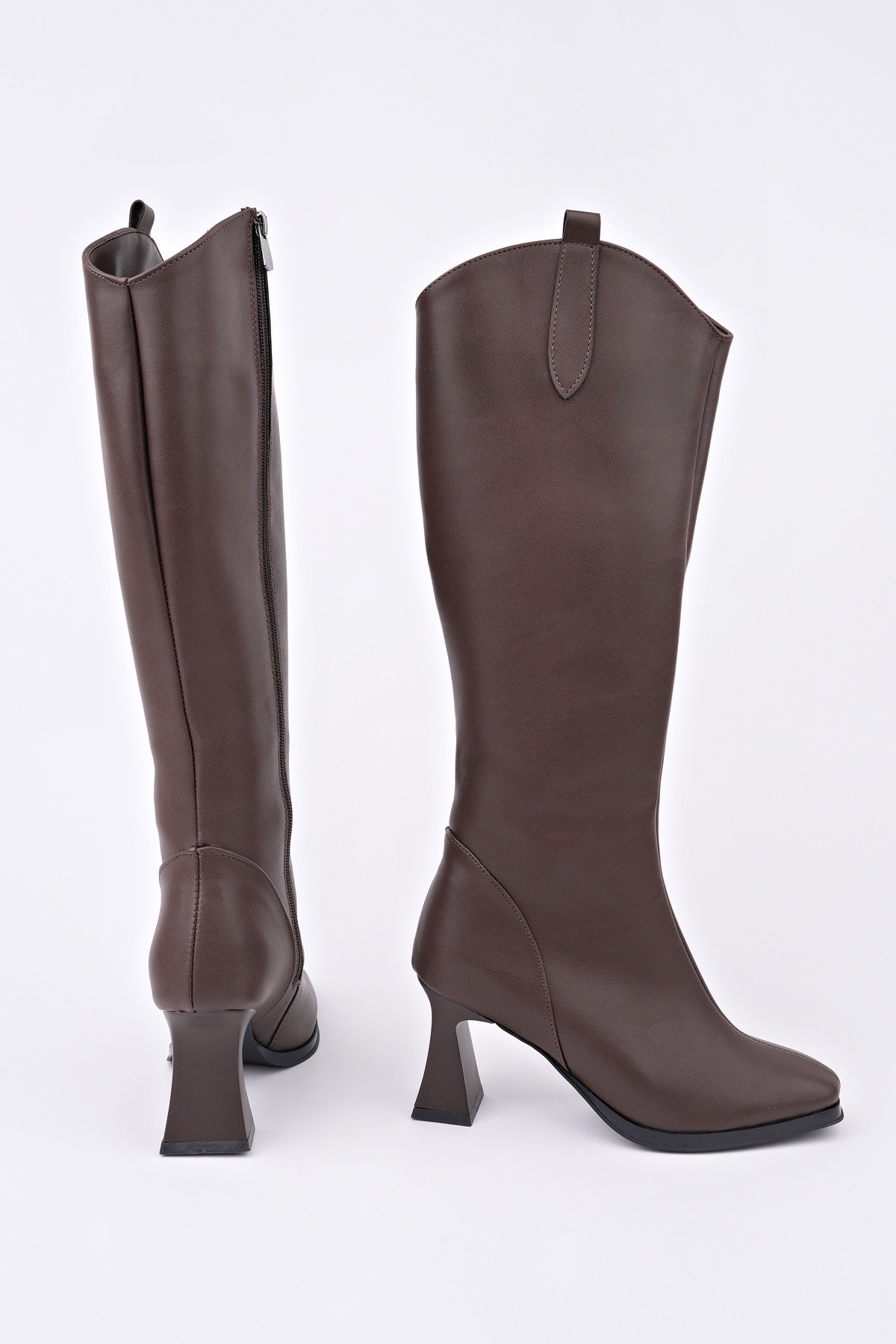 ASTORİA Küt Burun Yandan Fermuarlı Topuklu Kadın Çizme - Görsel 3